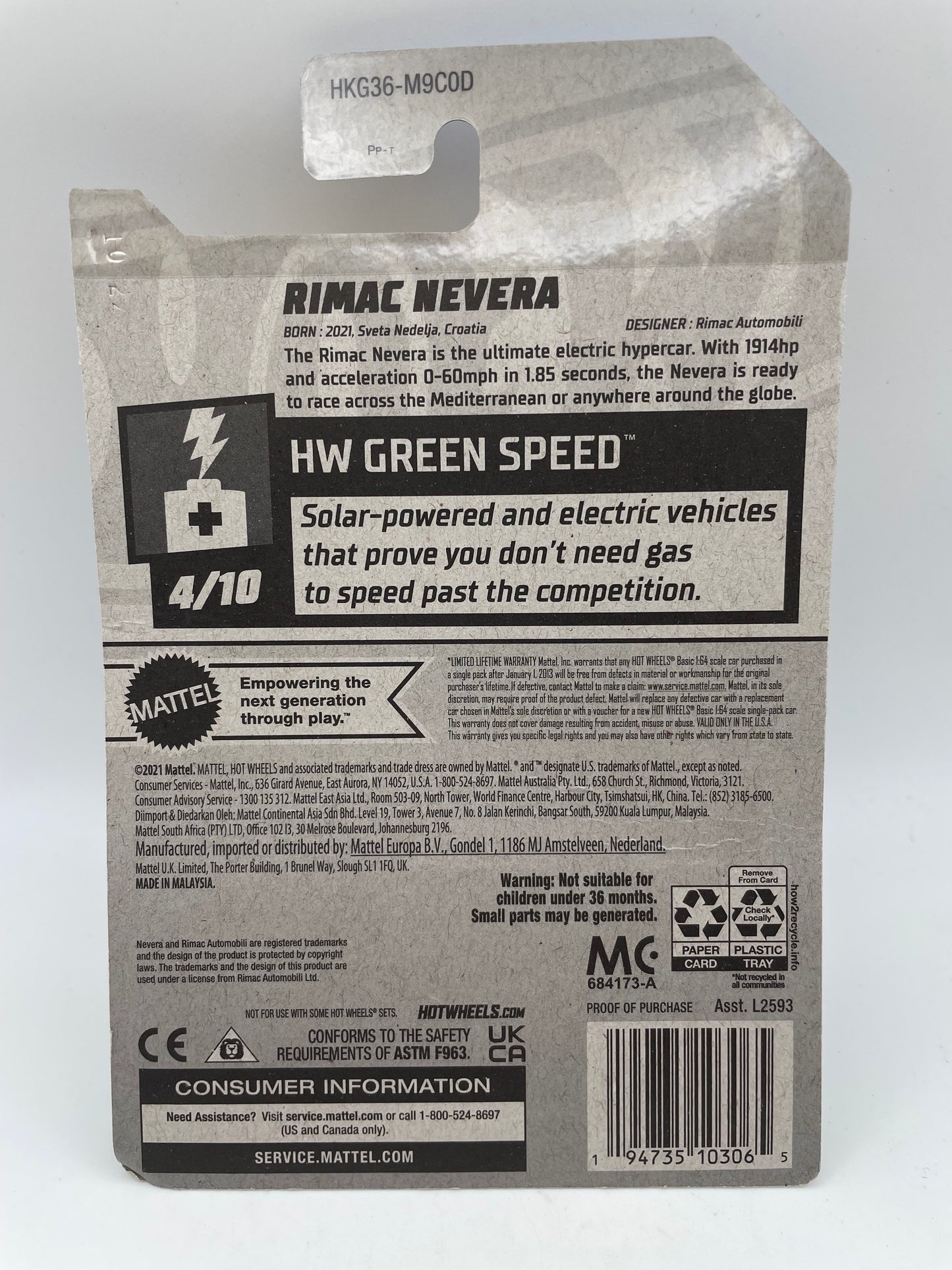 Hot Wheels - Green Speed #70 4/10 Rimac Nevera Blue 2023 #103167