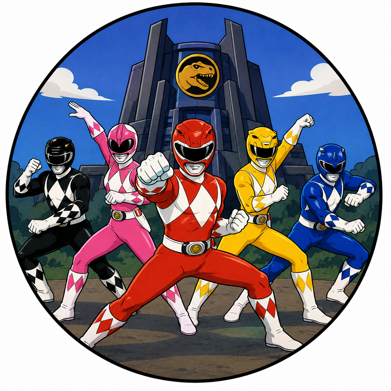Button - 90s Theme - Power Rangers