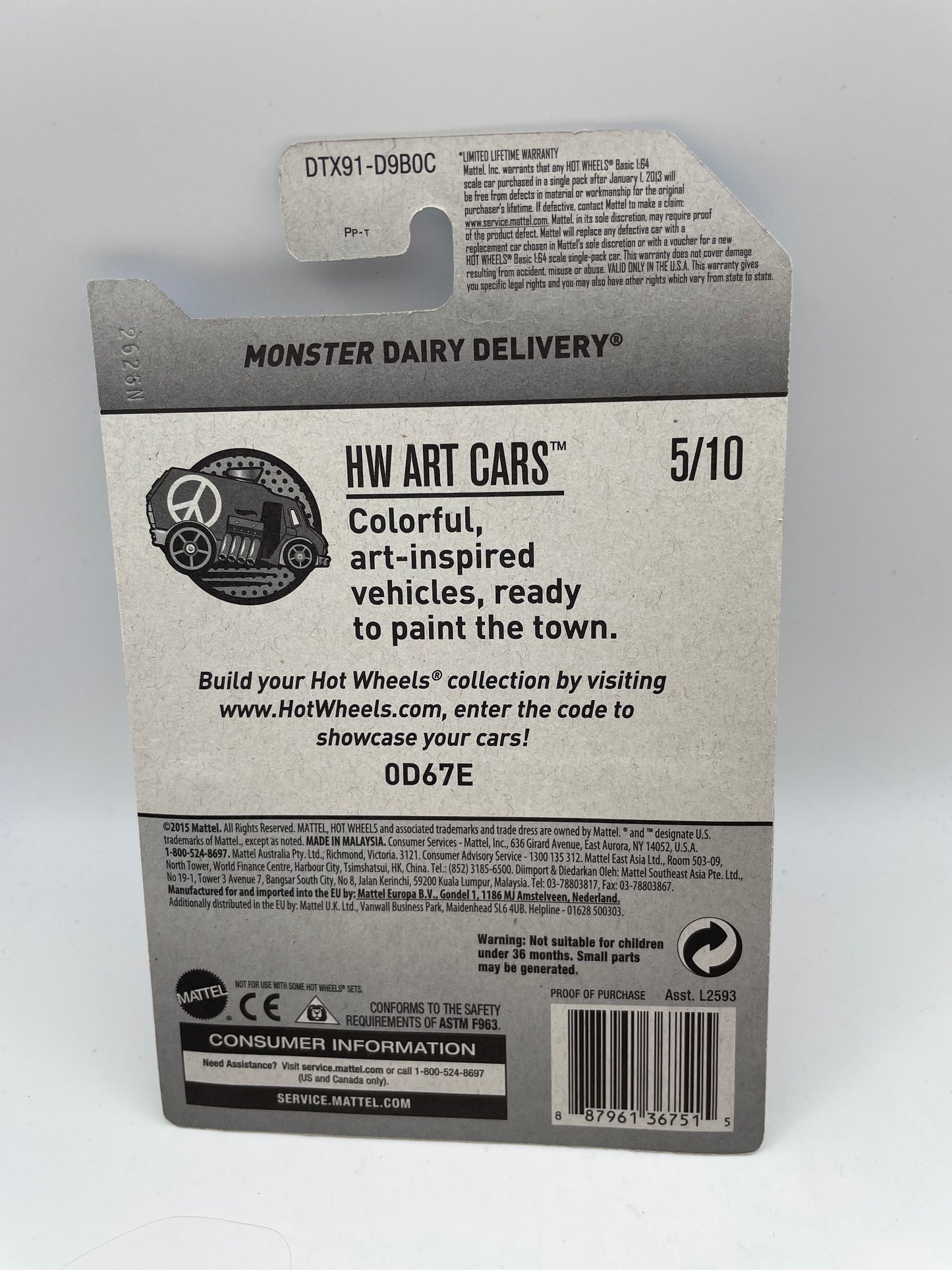 Hot Wheels - Art Cars #62 5/10 Monster Dairy Delivery 2017 #103229