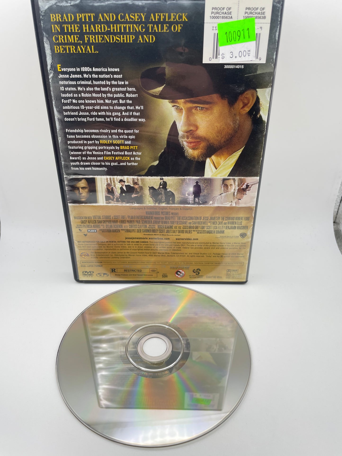 DVD - Assassination of Jesse James 2008  #100911