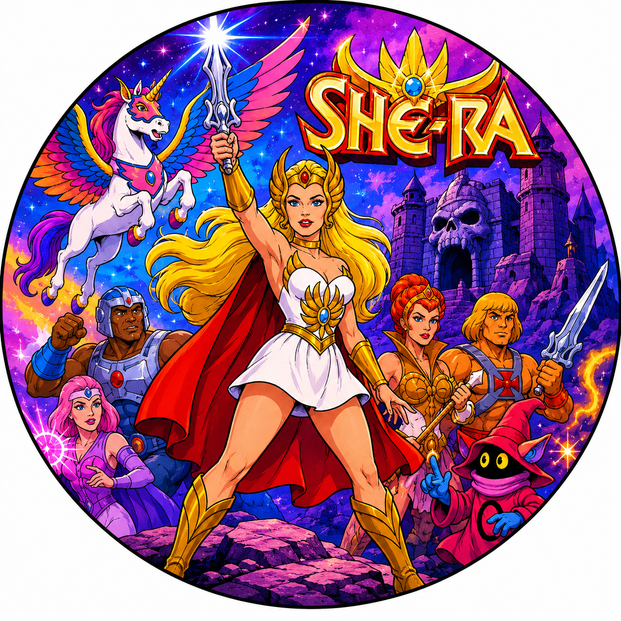 Button - 80s Theme - She-Ra & He-Man