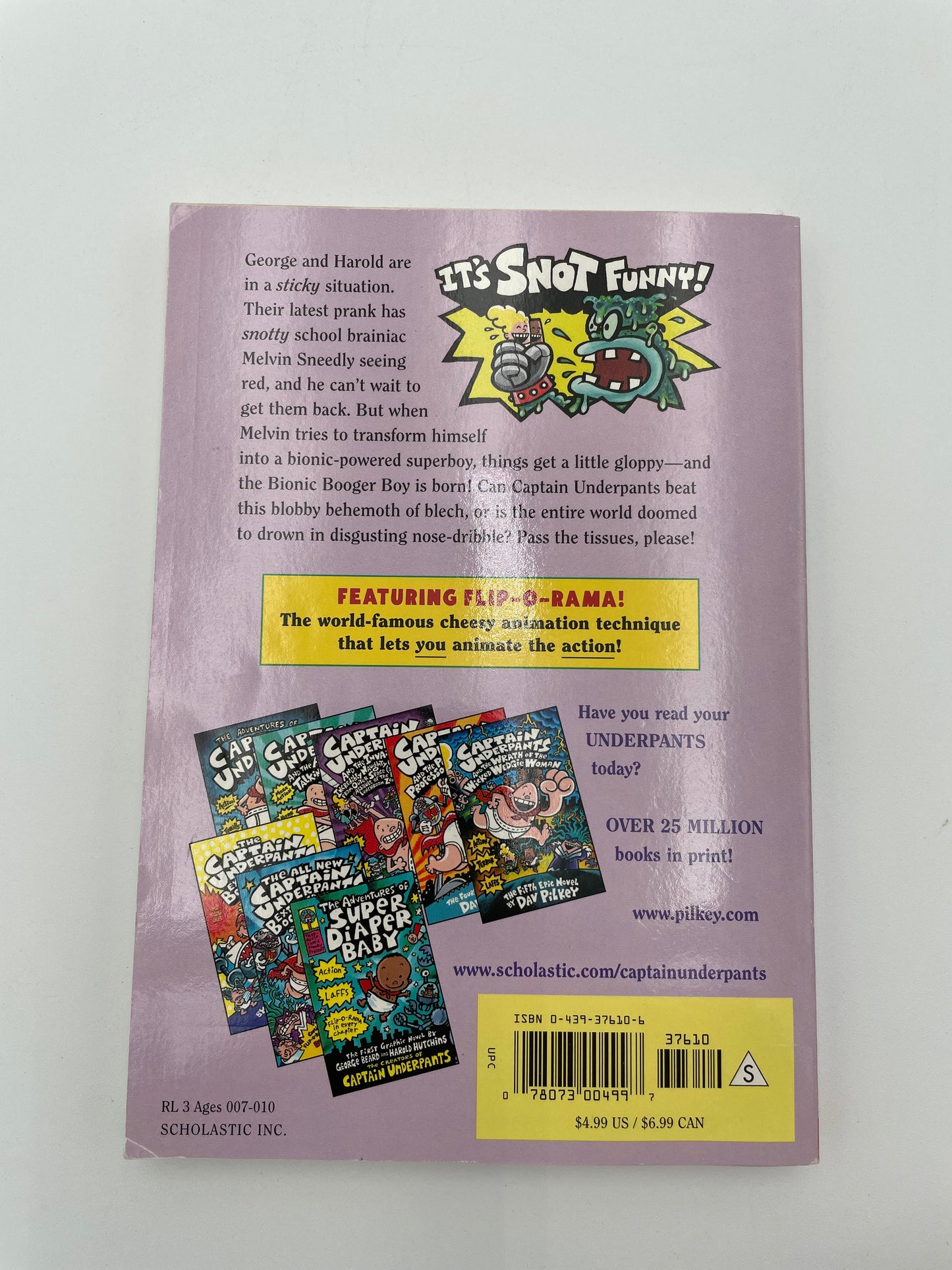Captain Underpants Book - Bionic Booger Boy Part 1 - 2003 #102020