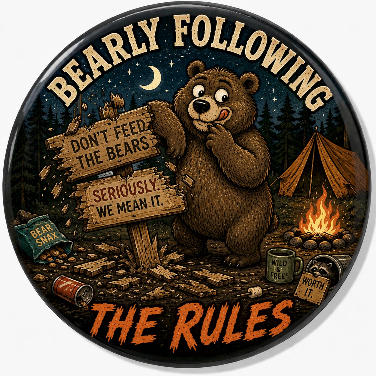 Buttons - WTHC-Radio - Bearly Following #108085
