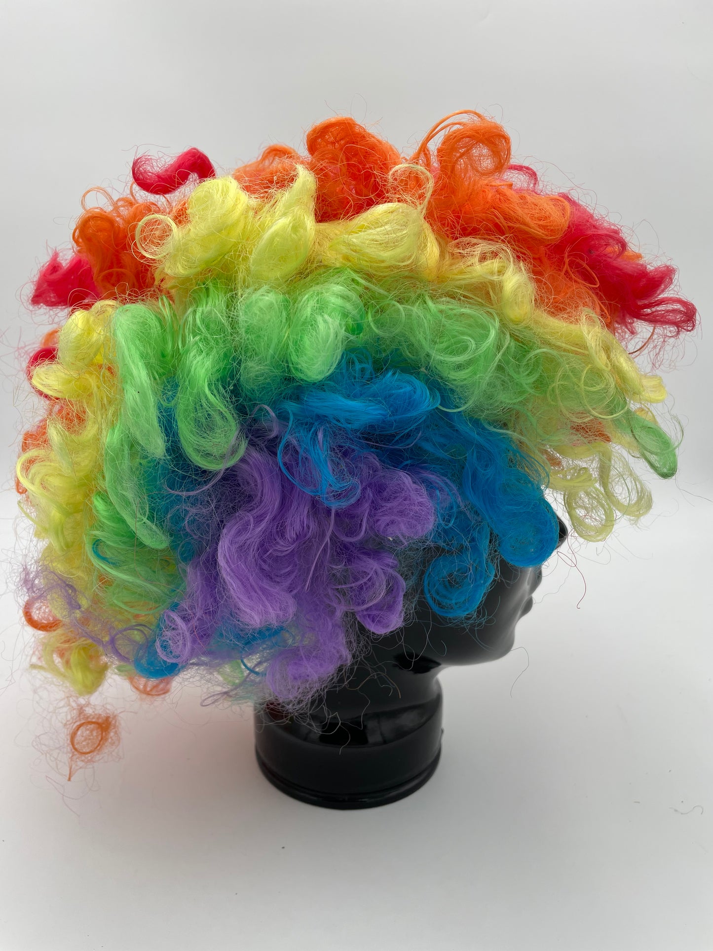 Halloween Wig - Vintage 1990s - Rainbow Clown Curls #100497