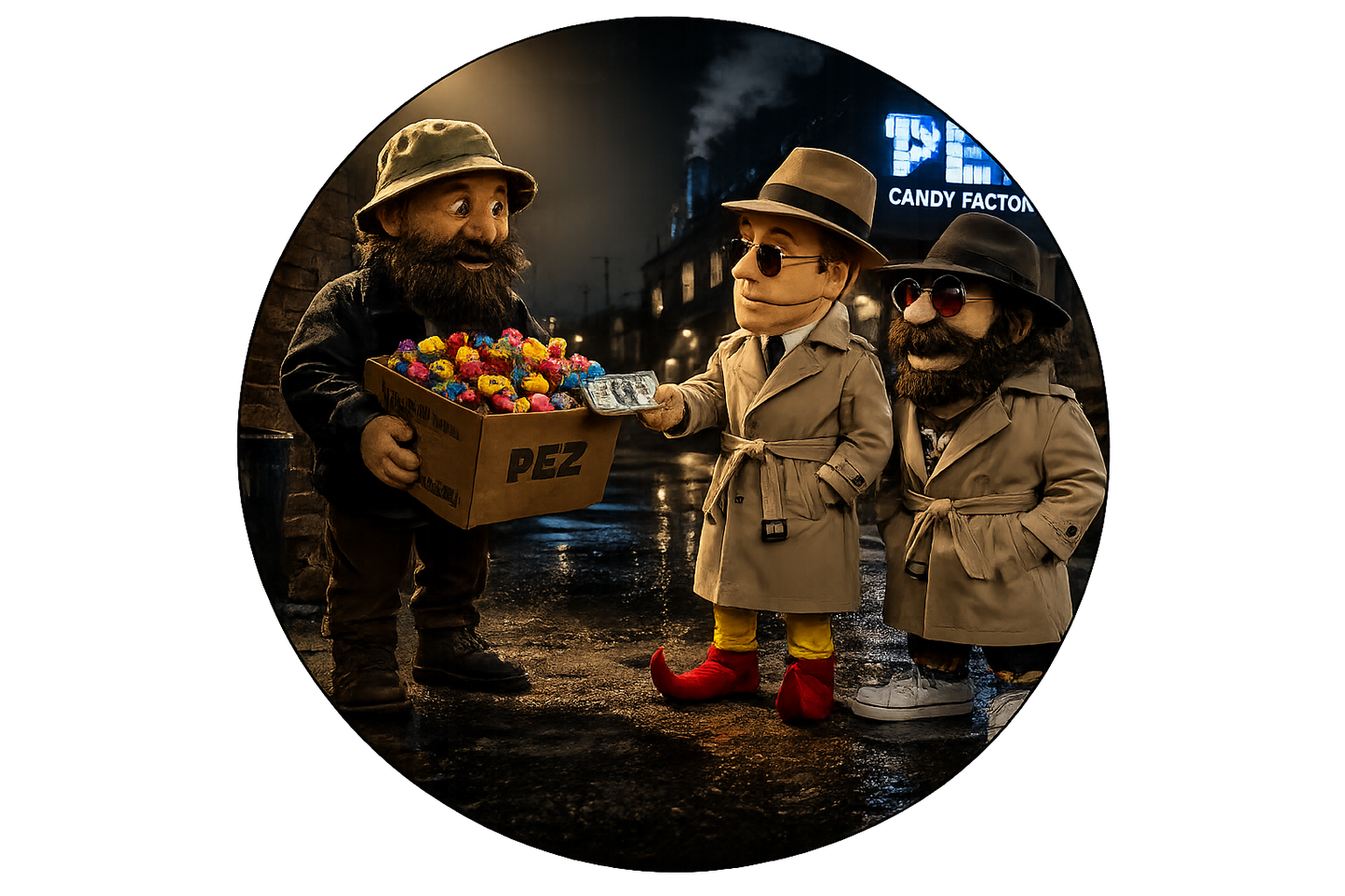 Buttons - Toys Play At Night - PEZ Outlaw Spies