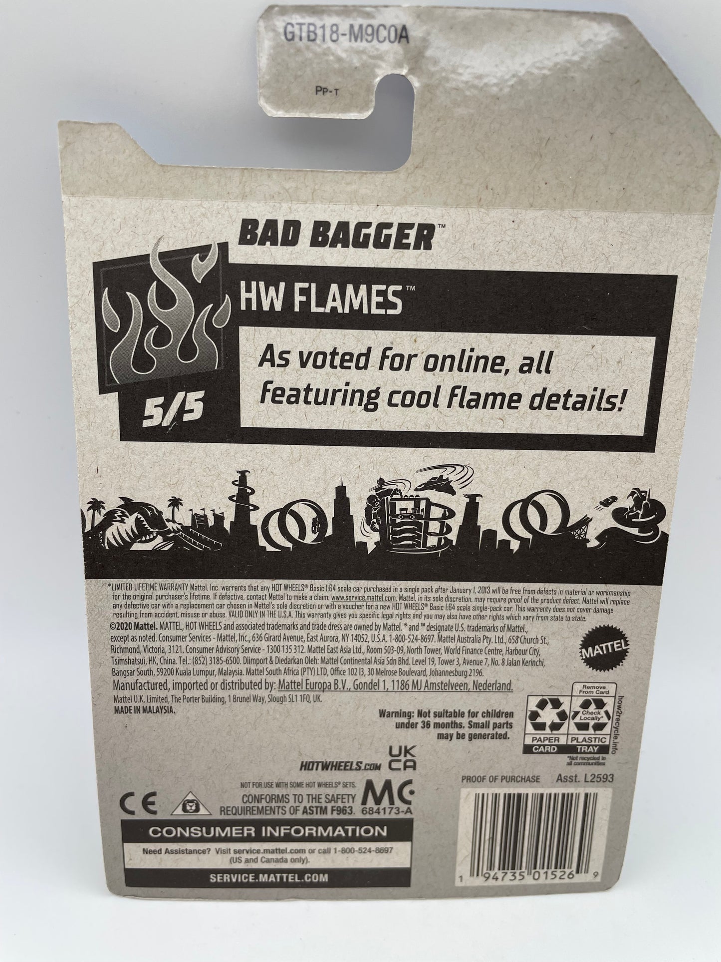 Hot Wheels - Flames #248 - 5/5 Bad Bagger 2021 #103119
