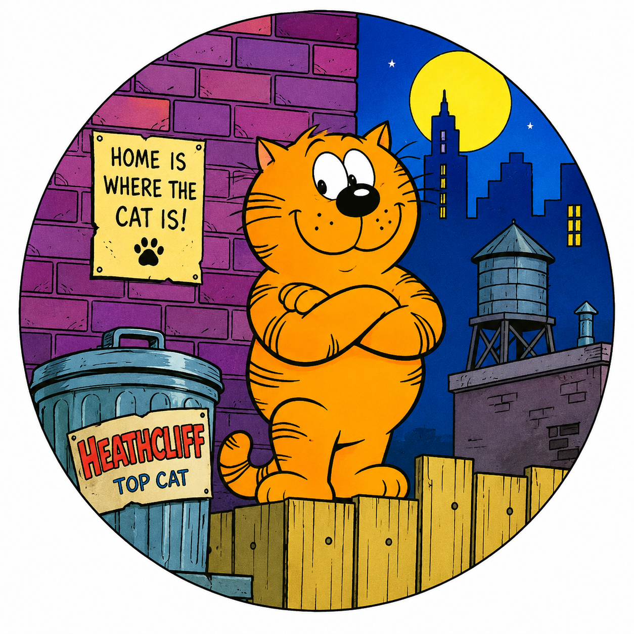 Button - 80s Theme - Heathcliff
