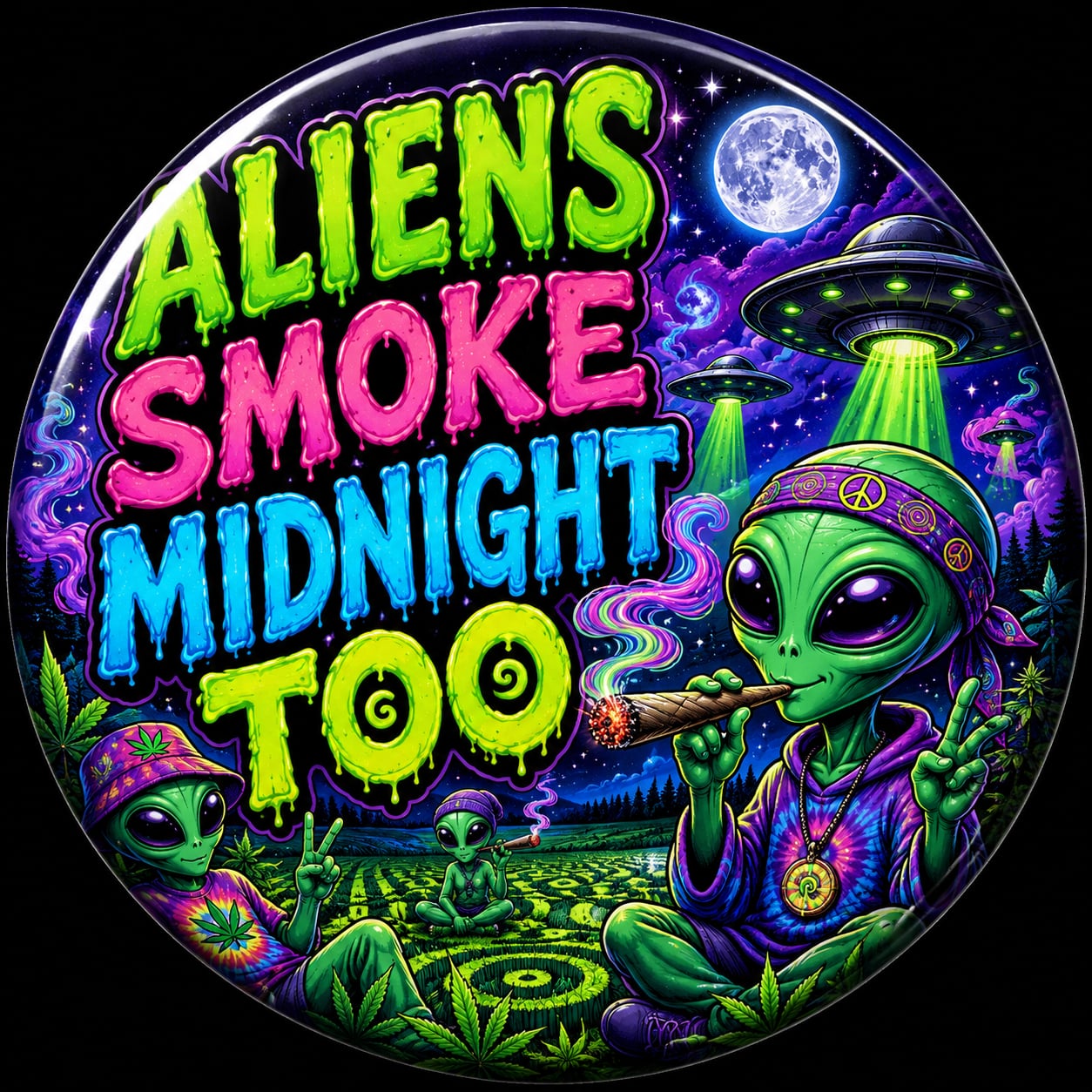 Buttons - WTHC-Radio - Aliens Smoke