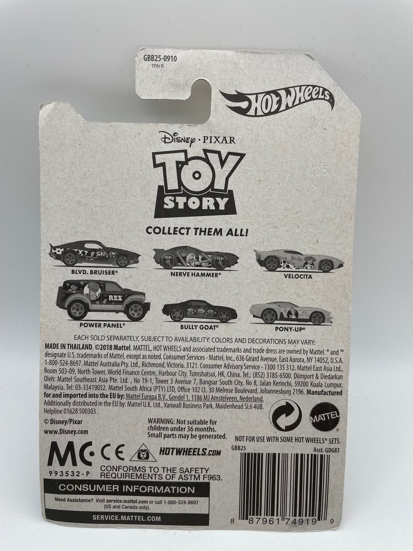 Hot Wheels - Toy Story - Rex Power Panel 2019 #103298