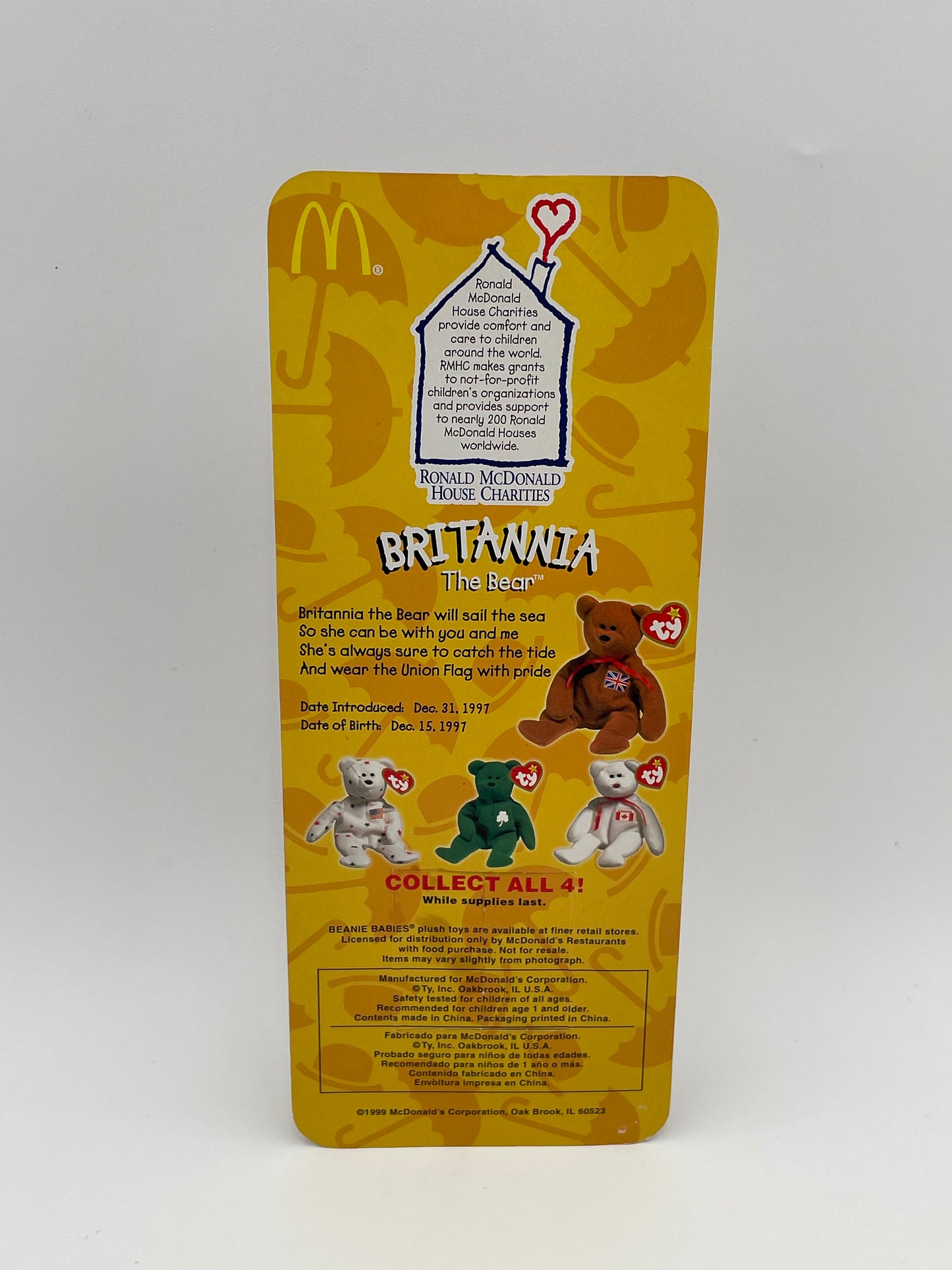TY - McDonald’s - Beanie Baby - Britannia Bear 1999 #104398