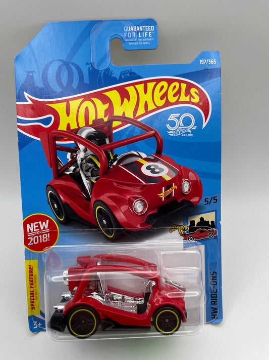 Hot Wheels - Ride Ons #197 5/5 Kick Kart Red 2018 #103222