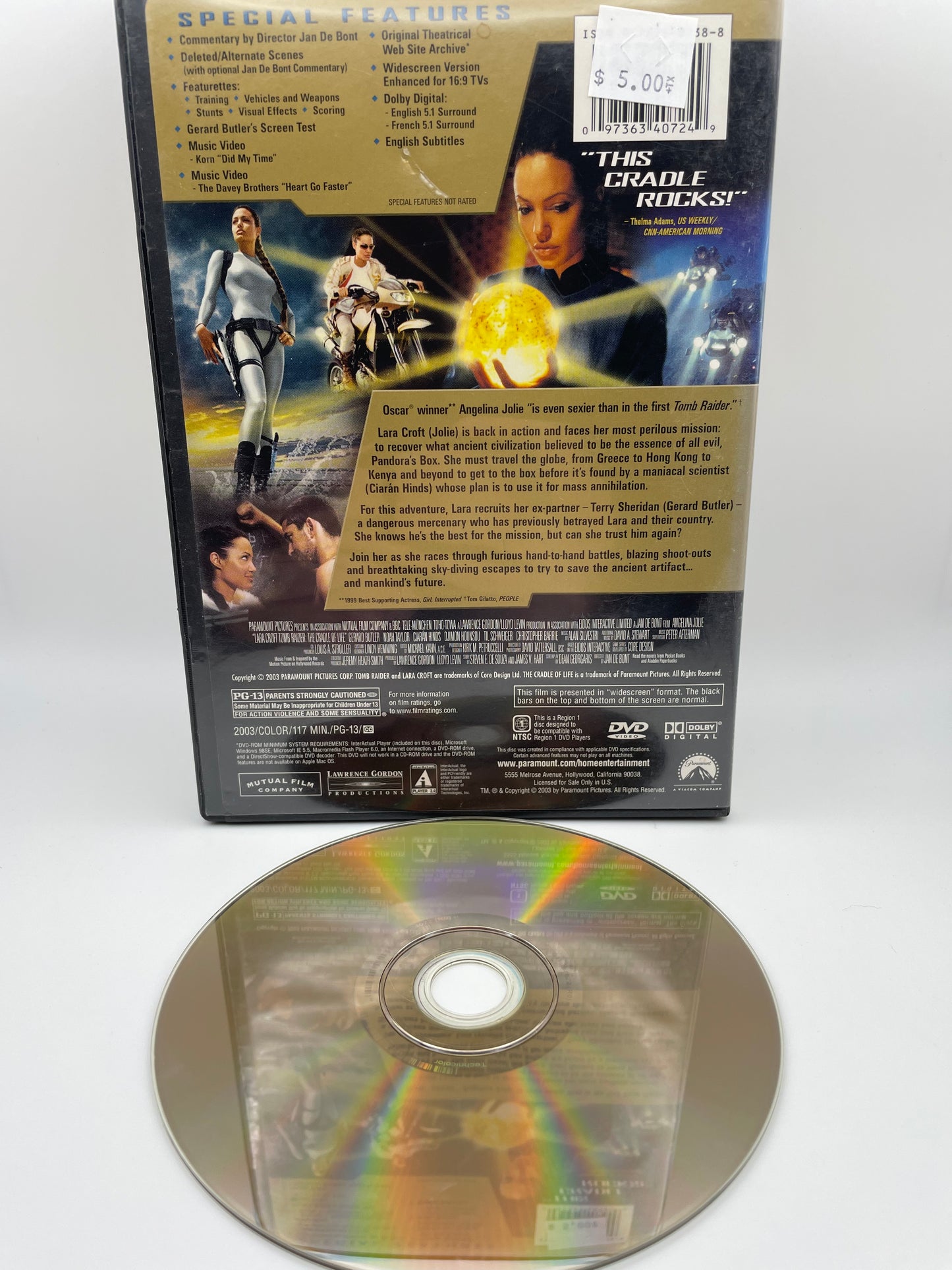 Dvd - Tomb Raider, The Cradle of Life 2003 #100508