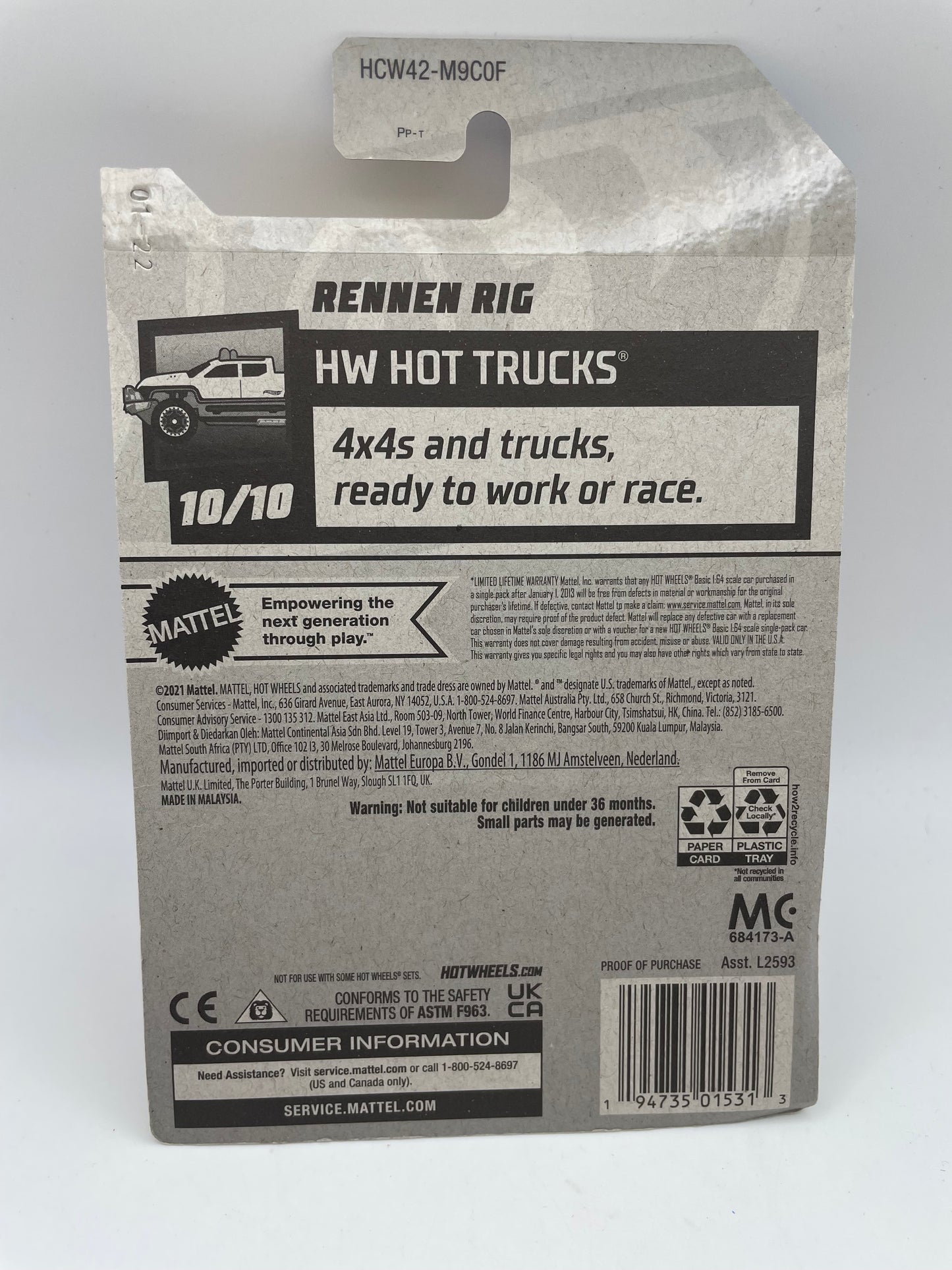 Hot Wheels - Hot Trucks #127 10/10 Rennes Rig Orange 2022 #103162