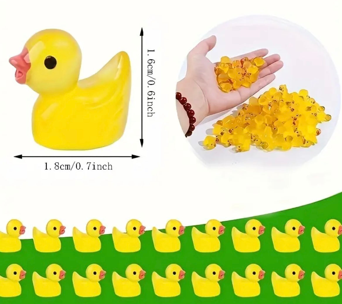 Mini Resin / 3D Print - Transparent Ducks - Yellow #107207