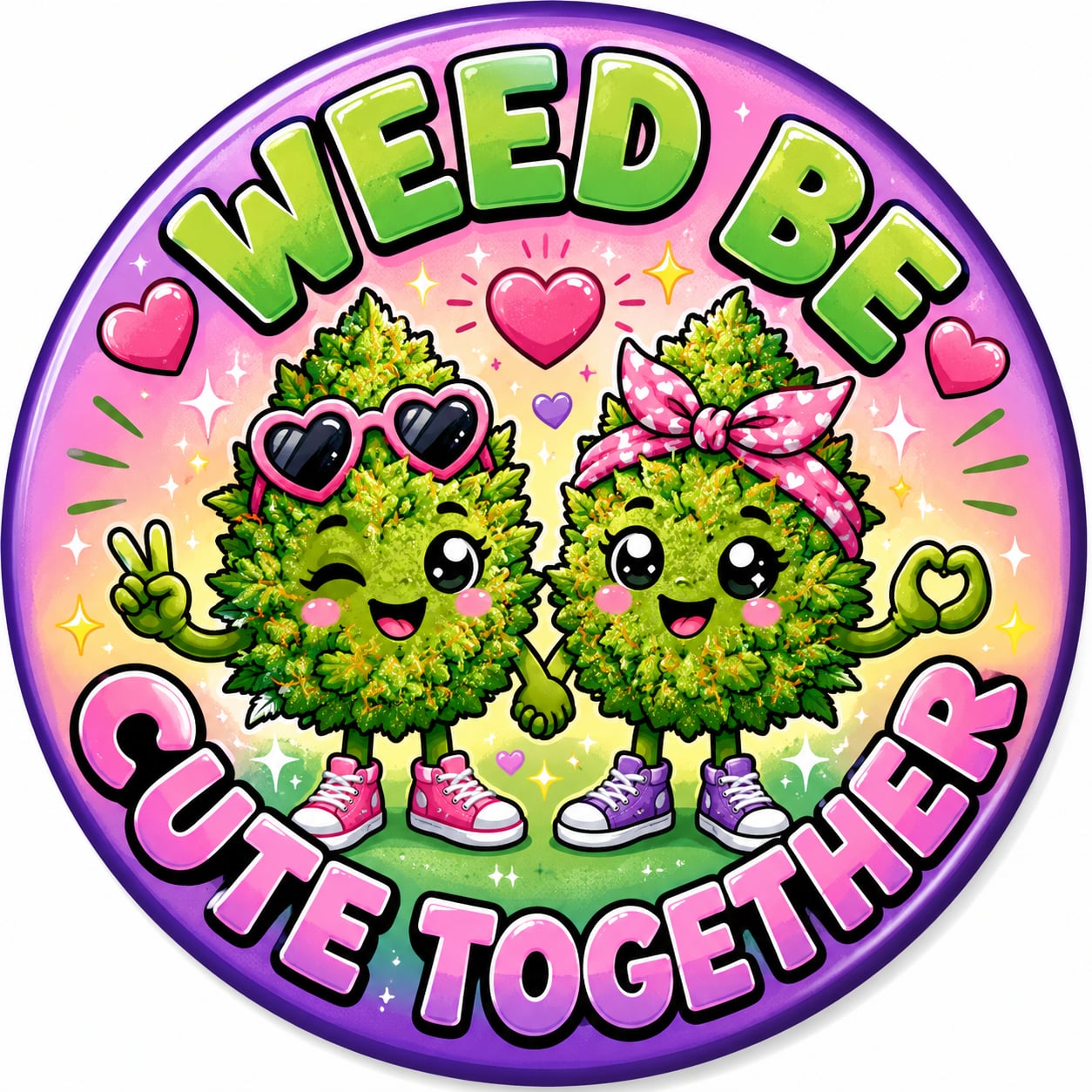 Buttons - WTHC-Radio - Weed Be Cute Together