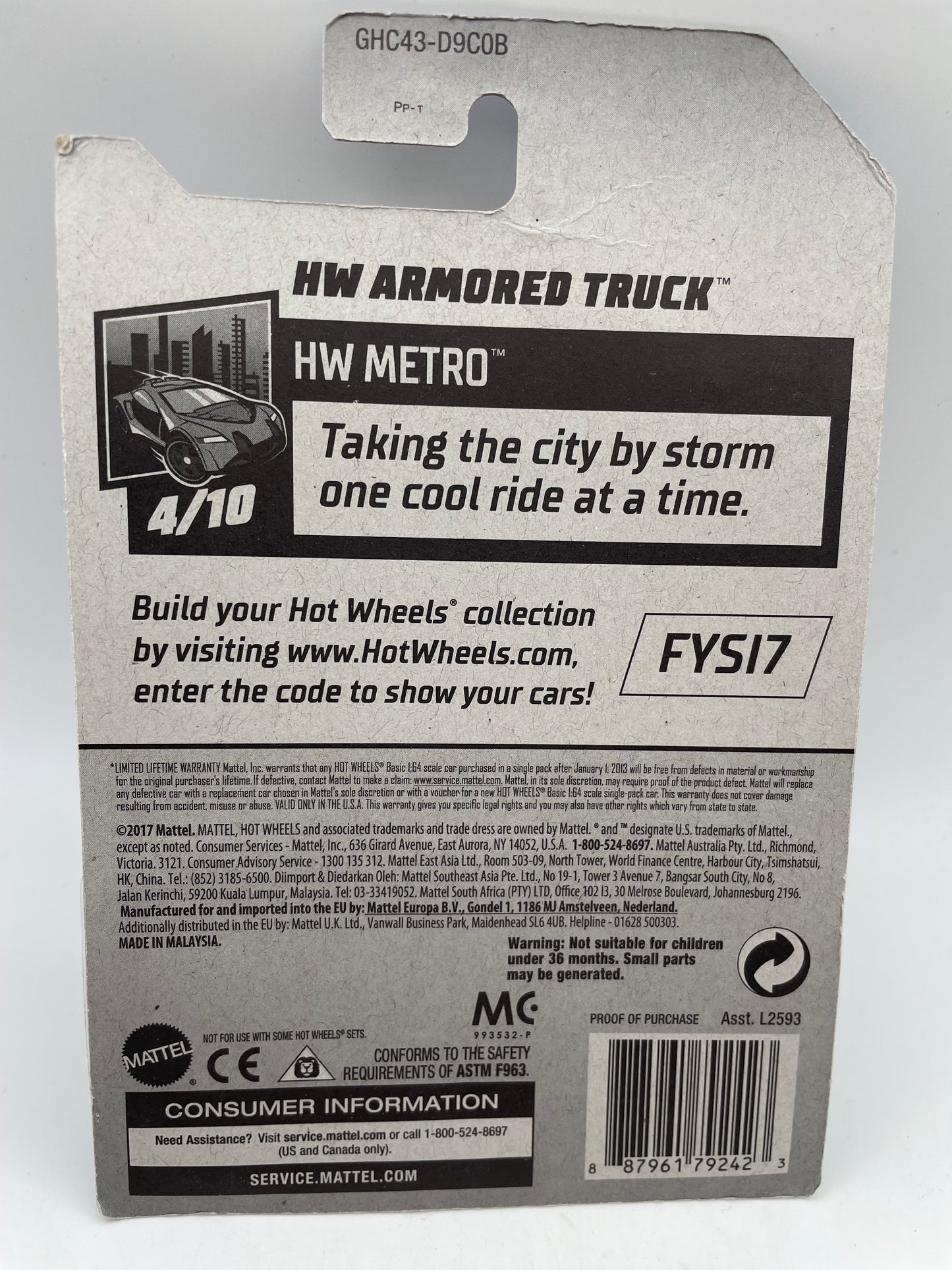 Hot Wheels - Metro #31 4/10 Armored Truck Chrome 2020 #103133