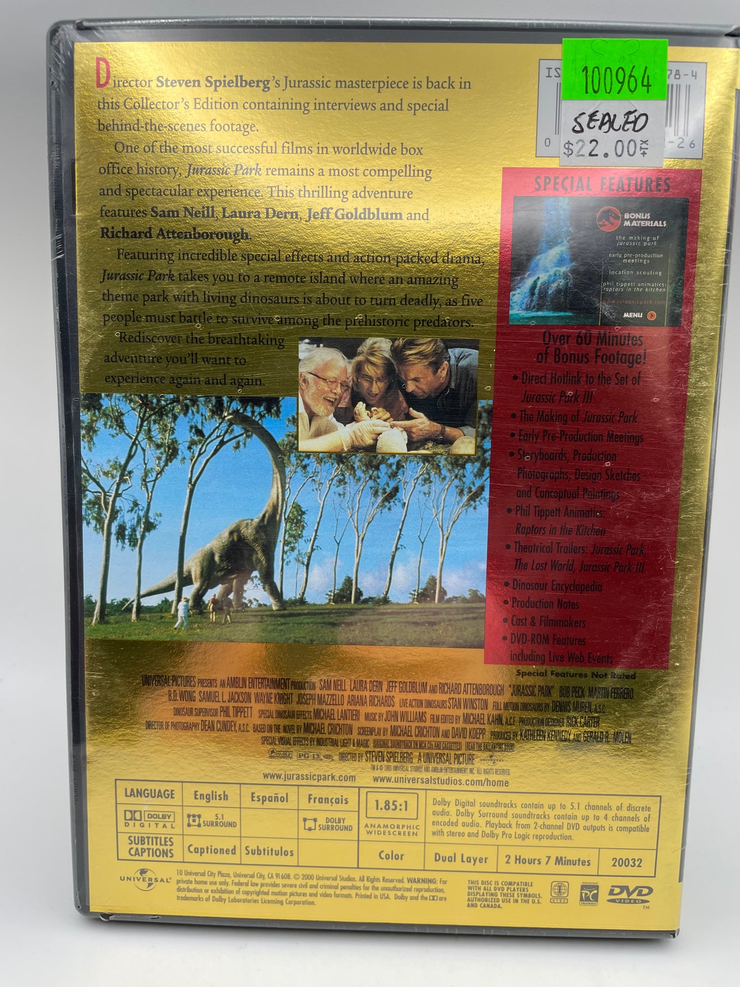DVD - Jurassic Park Collectors Edition SEALED #100964