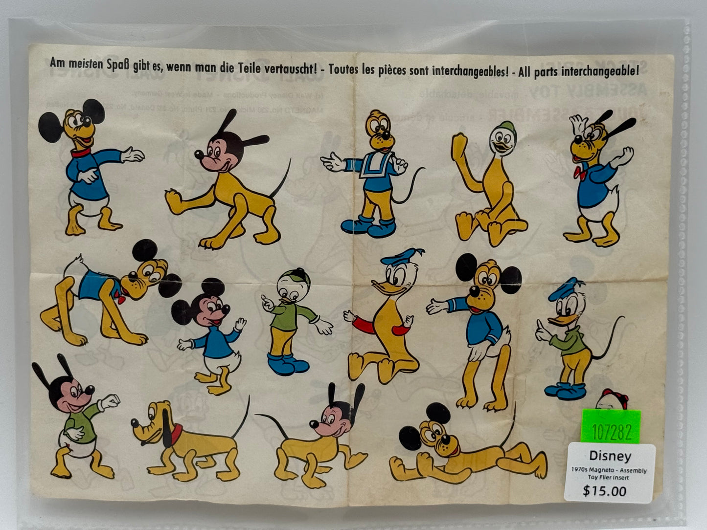 Disney - Magneto Assembly Toy - Flier Insert 1970s #107282