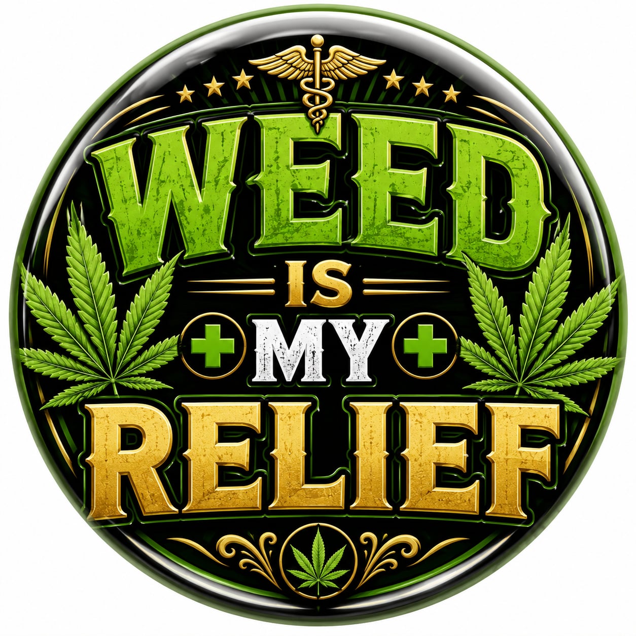 Buttons - WTHC-Radio - Weed Is My Relief #108049