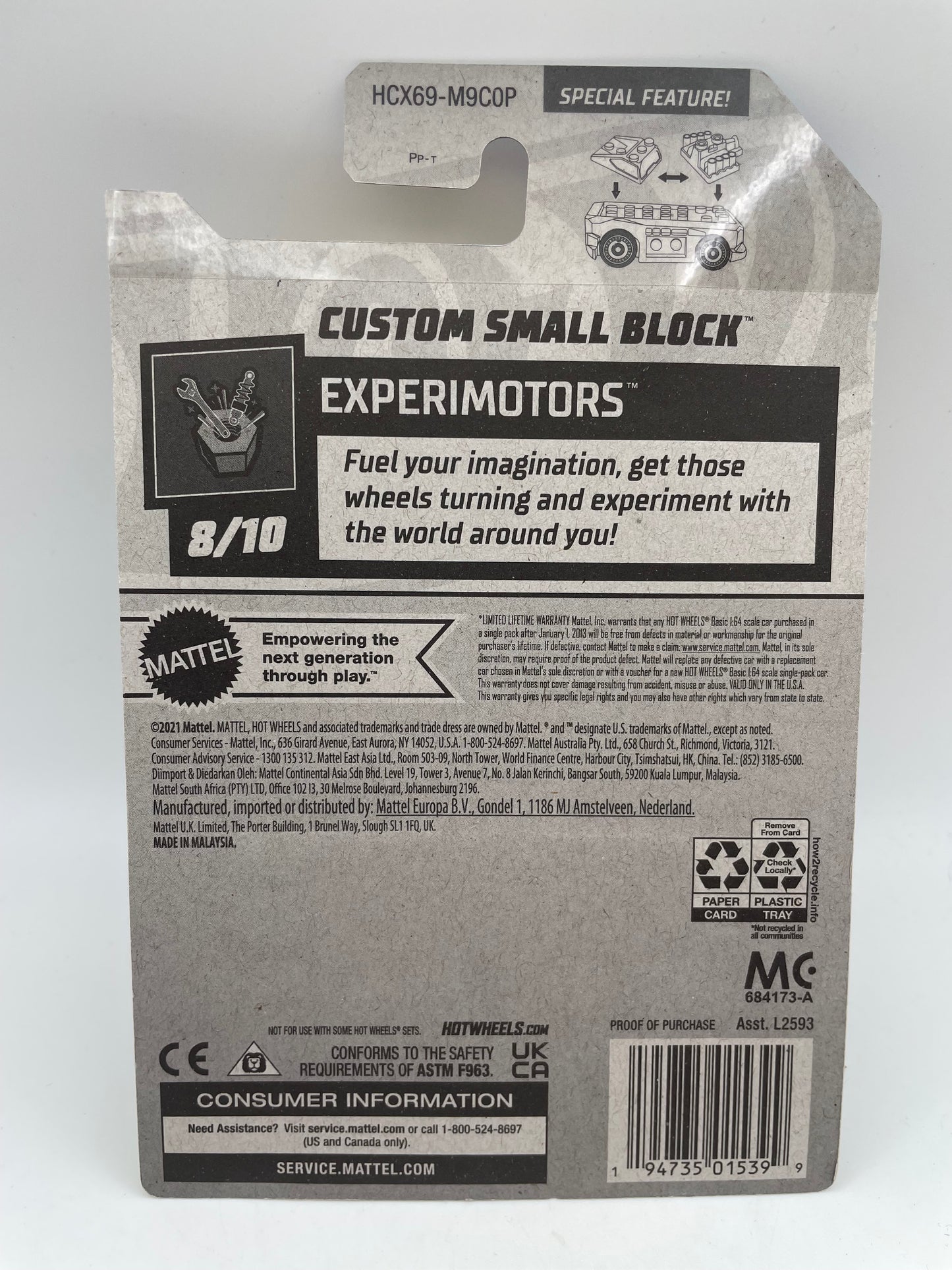 Hot Wheels - Experimotors #151 8/10 Custom Small Block Green 2022 #103193