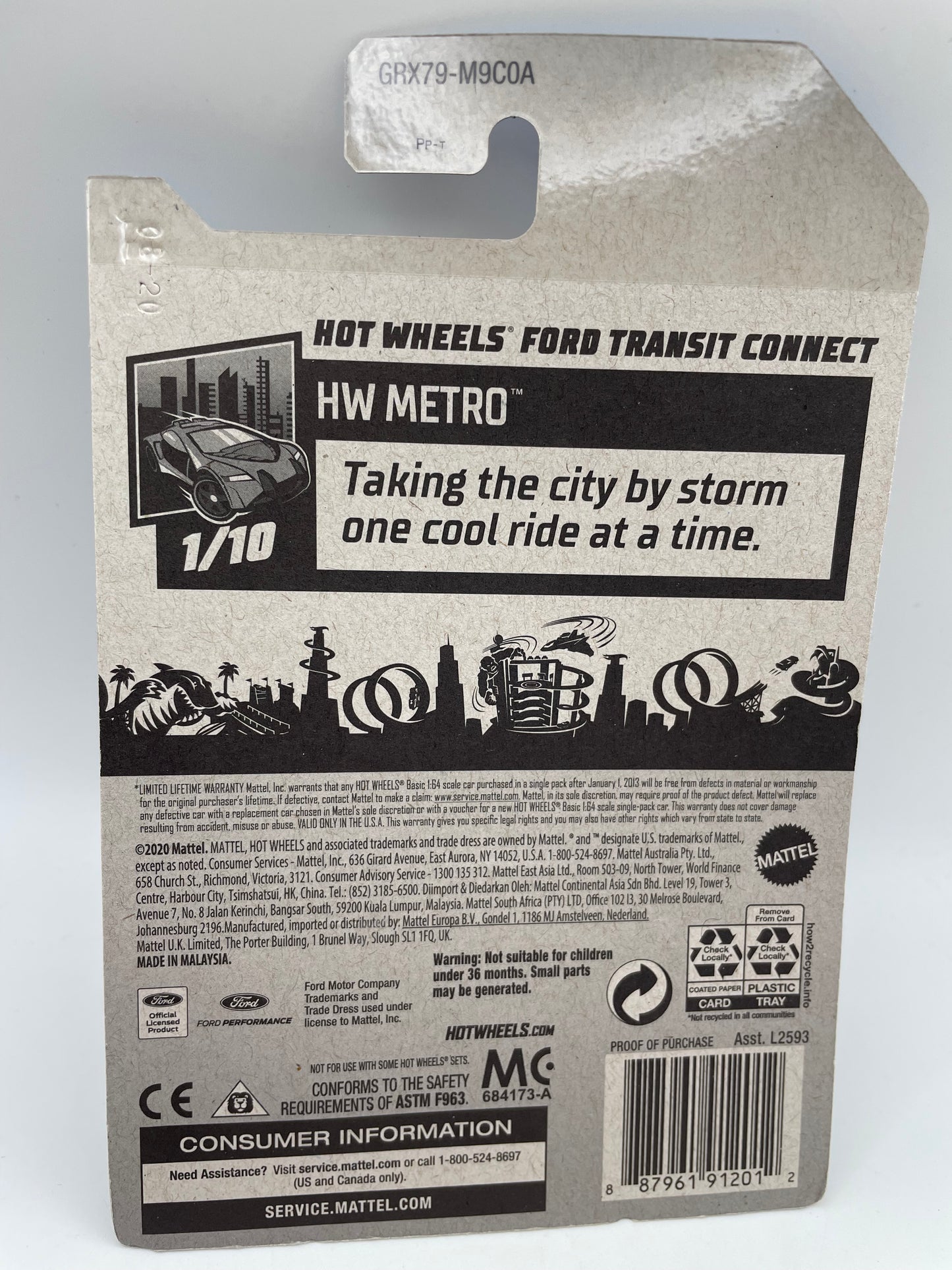 Hot Wheels - Metro #7 1/10 Ford Transit Connect Blue 2021 #103136