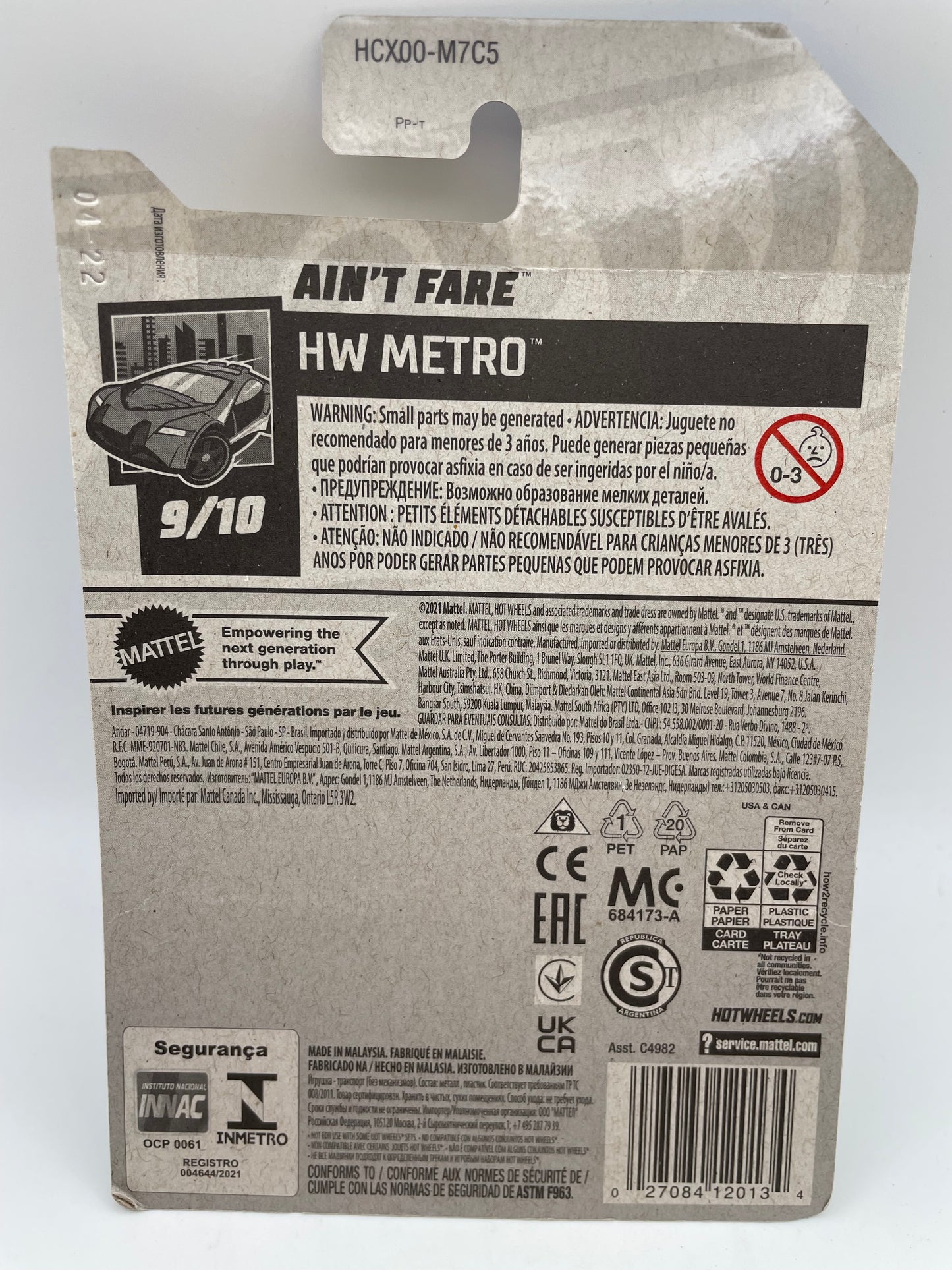 Hot Wheels - Metro #77 9/10 Ain’t Fare Blue 2022 #103142