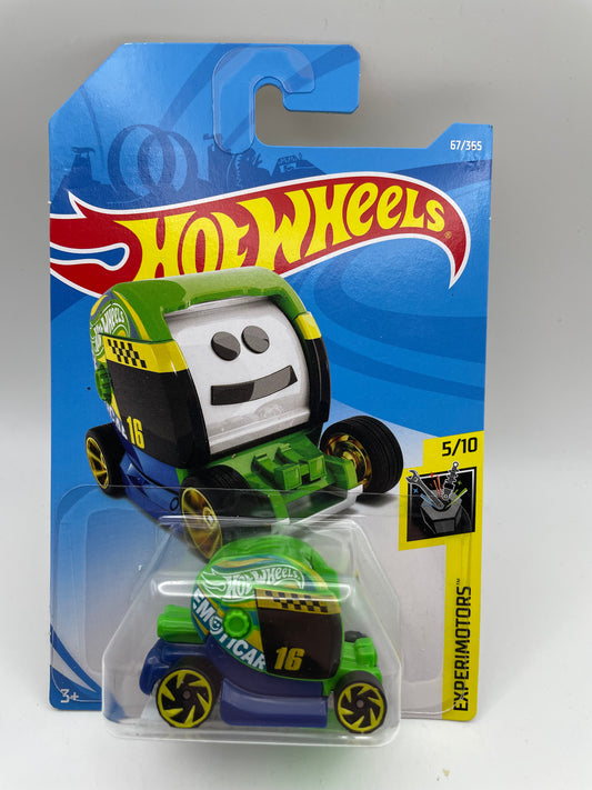 Hot Wheels - Experimotors #67 5/10 Emoji Car Green 2018 #103267