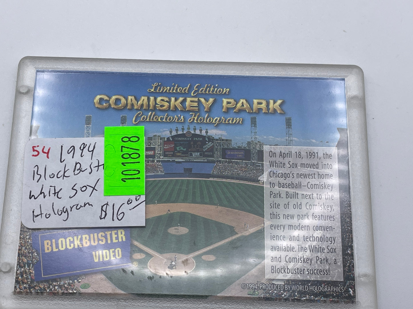 Blockbuster Video Limited Edition Comiskey Park Hologram 1994 #101878