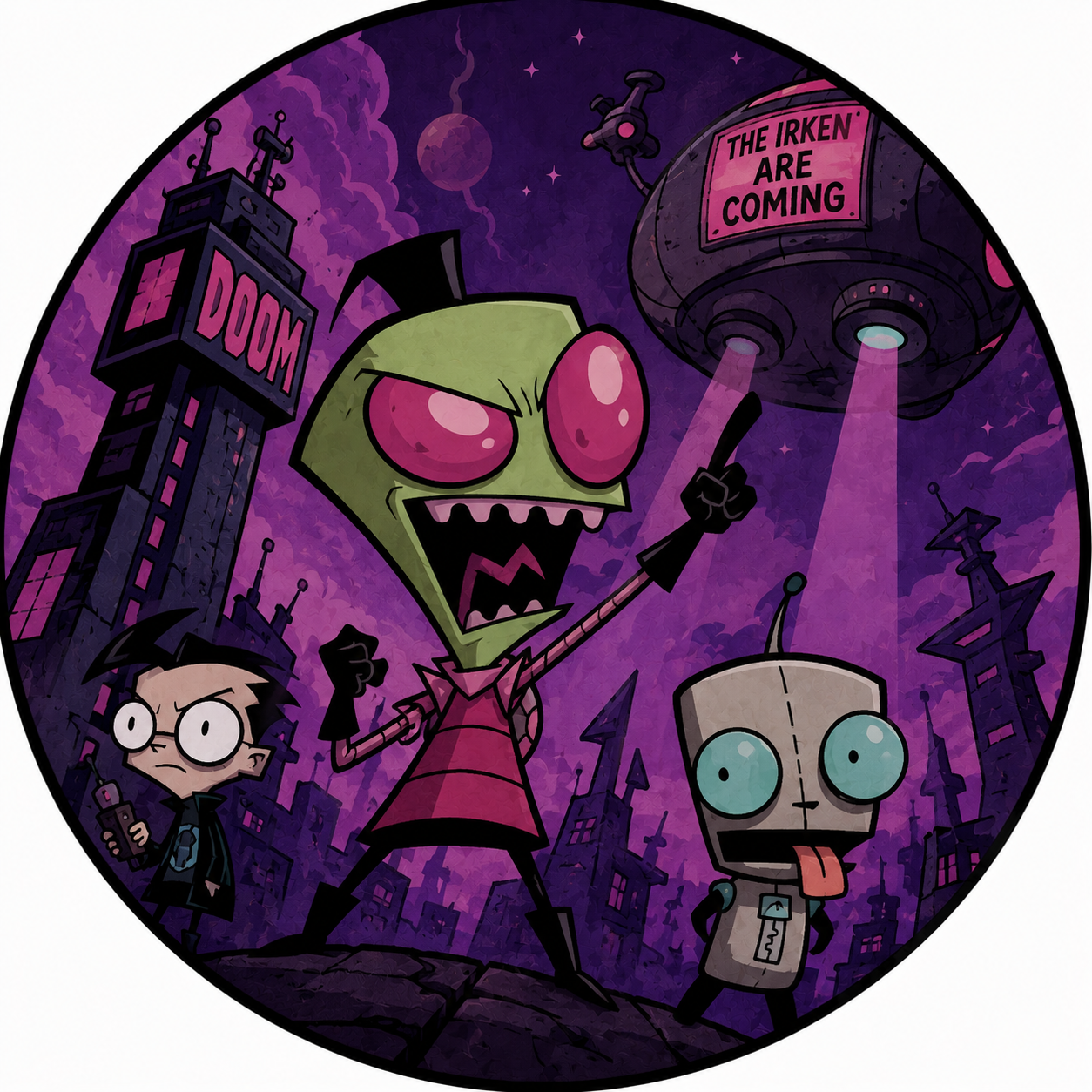 Button - 90s Theme - Invader Zim