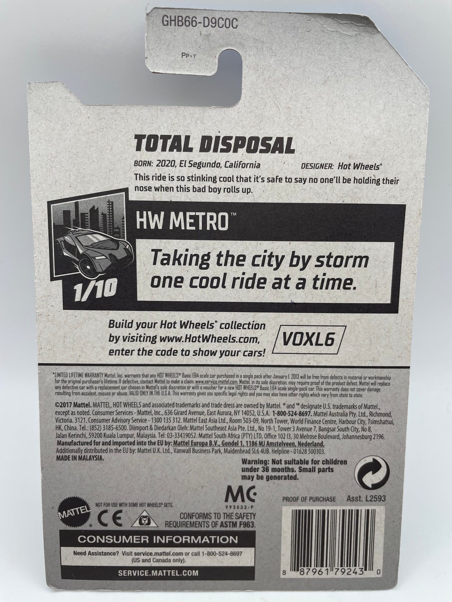 Hot Wheels - Metro #55 1/10 Total Disposal Blue 2020 #103147