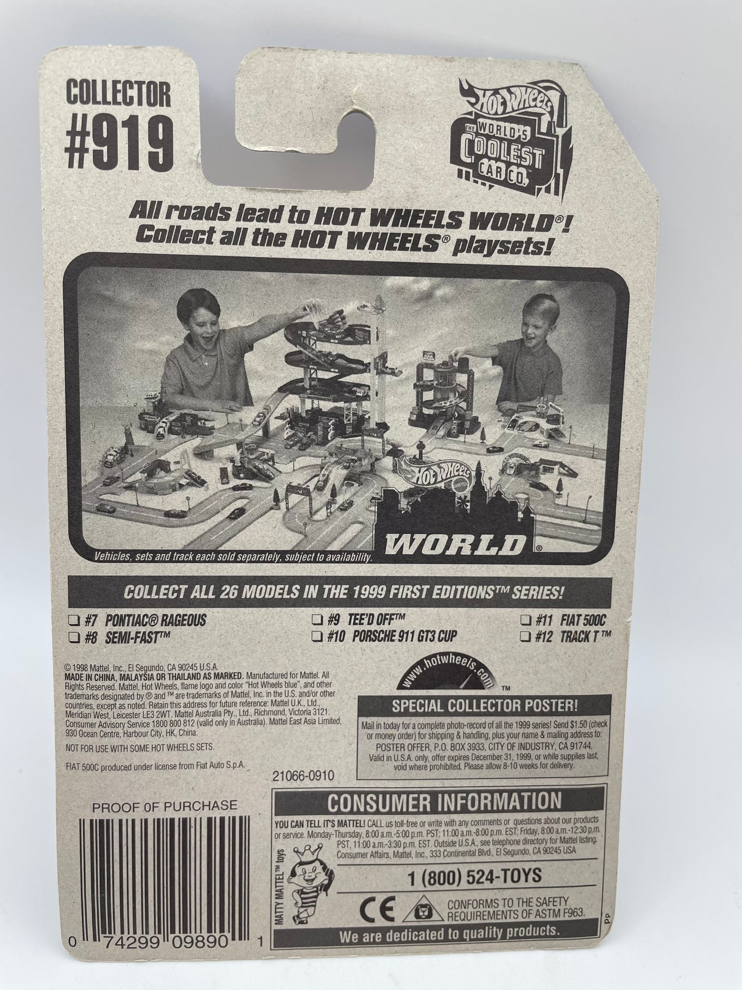 Hot Wheels - Fiat 500c #919 - 1998 #101971