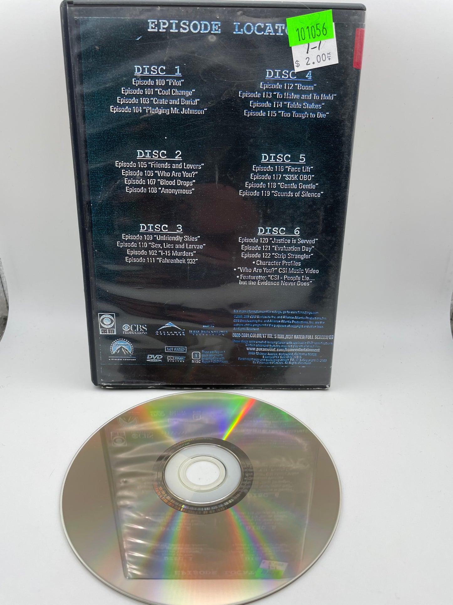 DVD - CSI Season 1 - Disk 1 of 6 - #101056