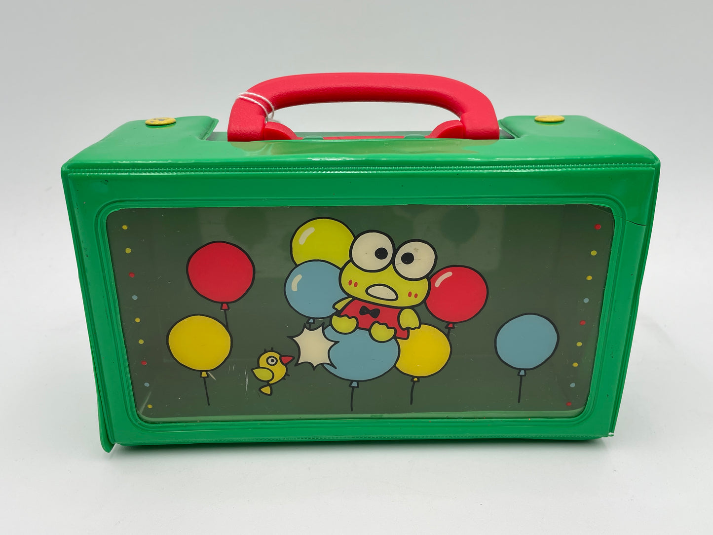 Japanese - Sanrio KeroKero Kerroppi - Vinyl Carrying Case / Pencil Box RARE 1991 #104545