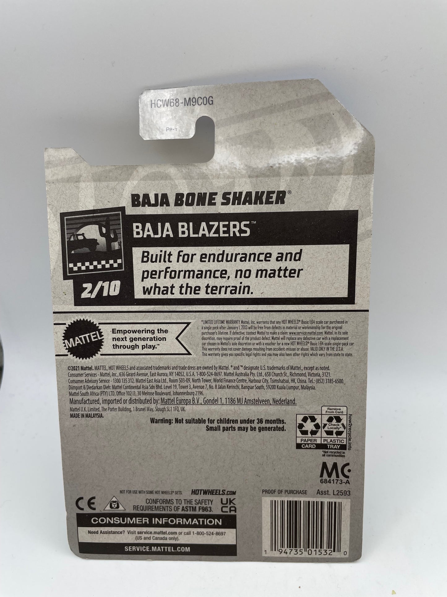 Hot Wheels - Baja Blazers - #29 9/10 Hyper Rocker Black/White 2020 #103276