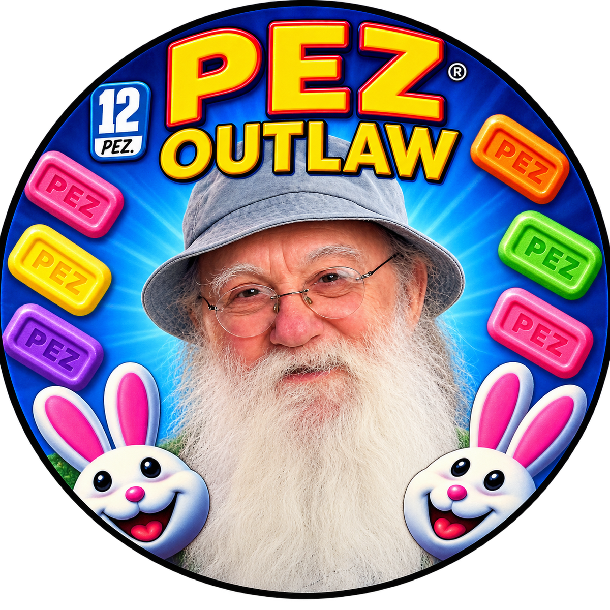 Button - The PEZ Outlaw - PEZ Outlaw Bunnies #108178