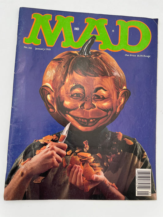 Mad Magazine - Pumpkin Carving #316 - January 1993 #101496