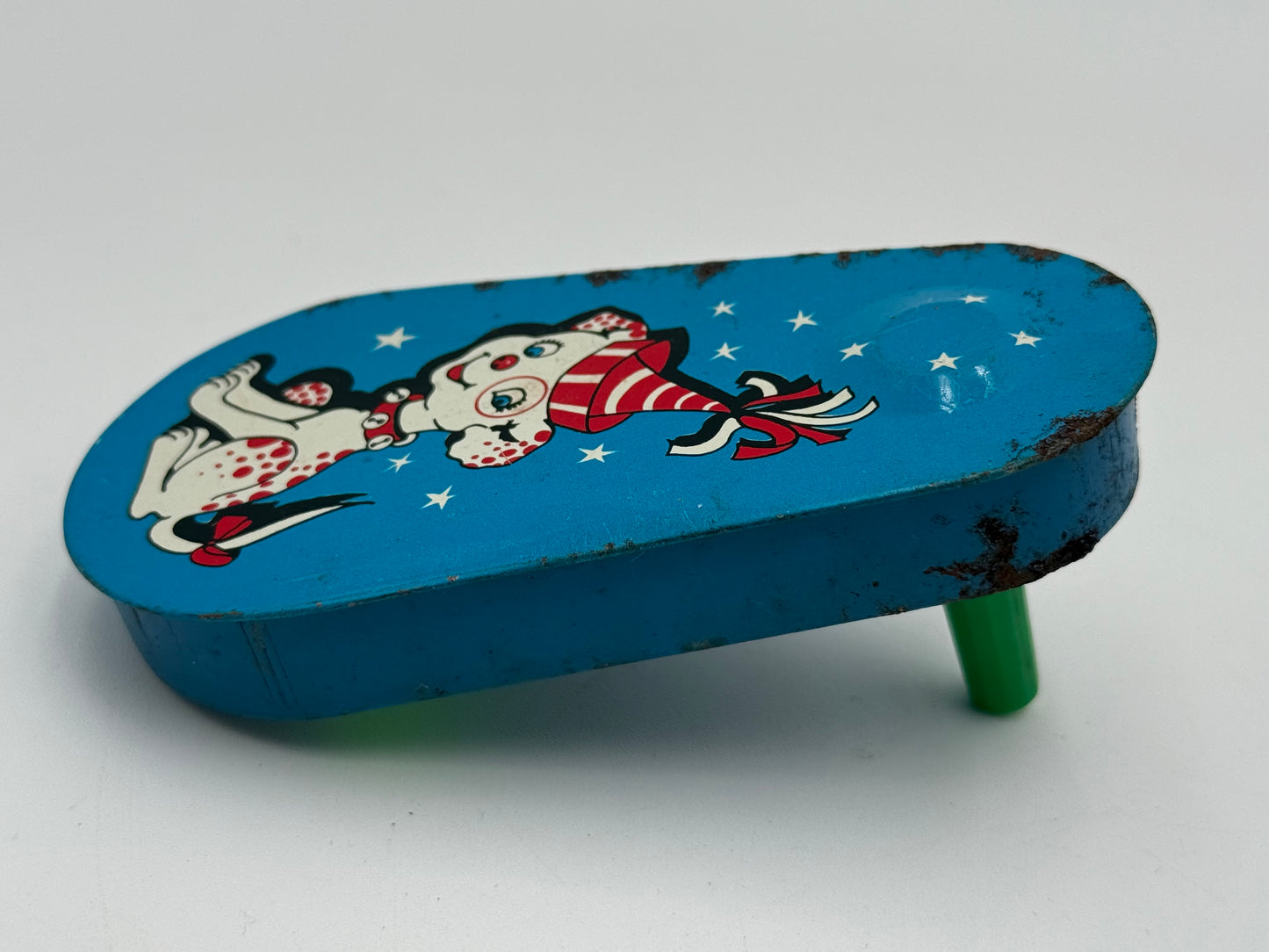 Tin Noisemaker - Vintage - Spinner - Blue Puppy 1950s/60s #105447