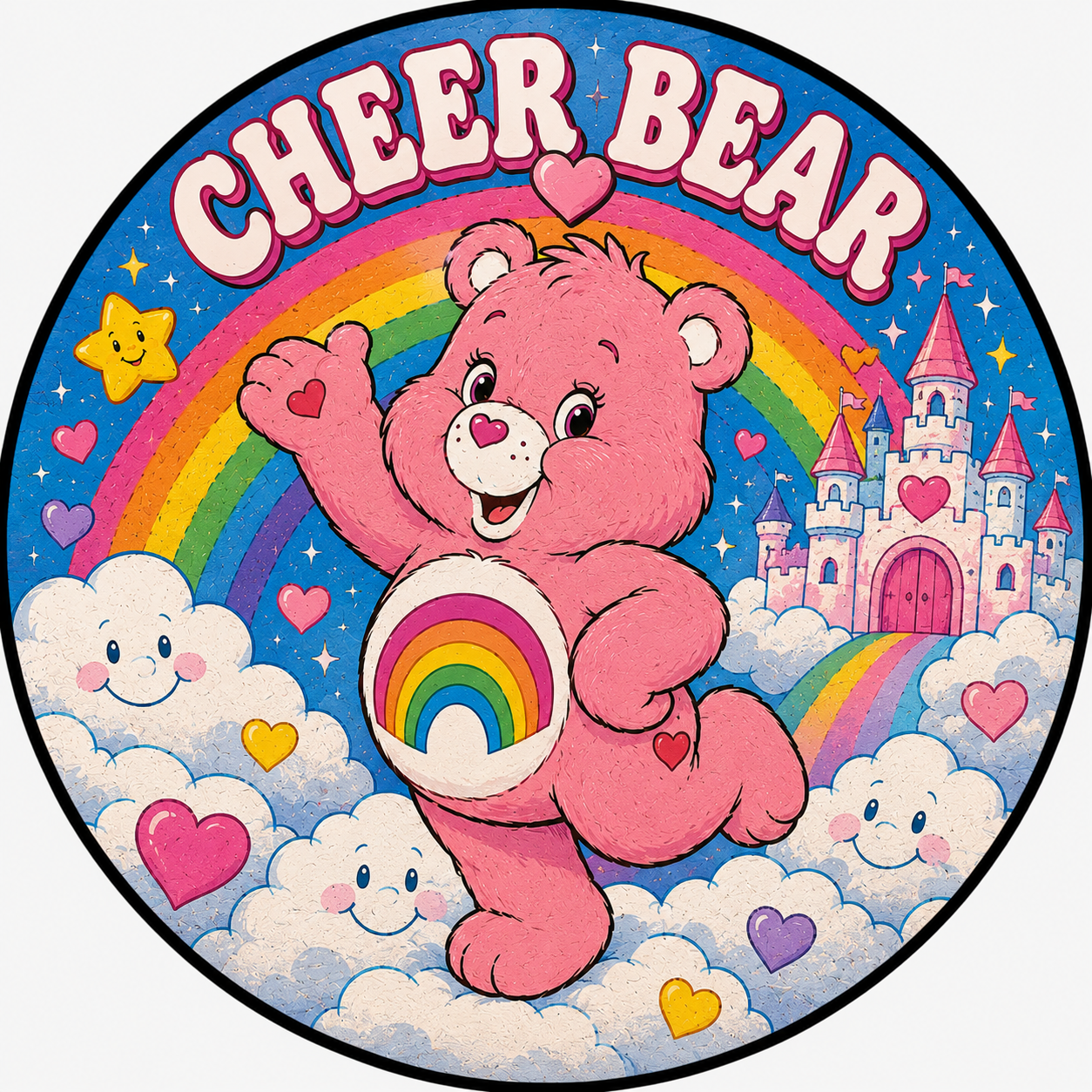 Button - 80s Theme - Care Bears - Cheer Bear