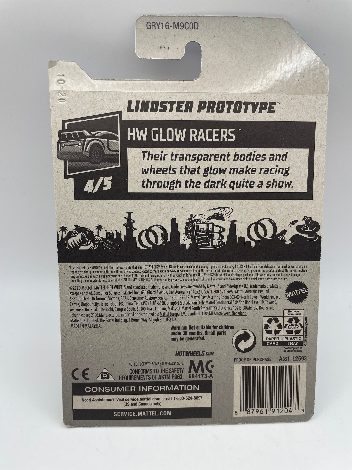 Hot Wheels - Glow Racers #62 4/5 Lindster Prototype 2021 #103172