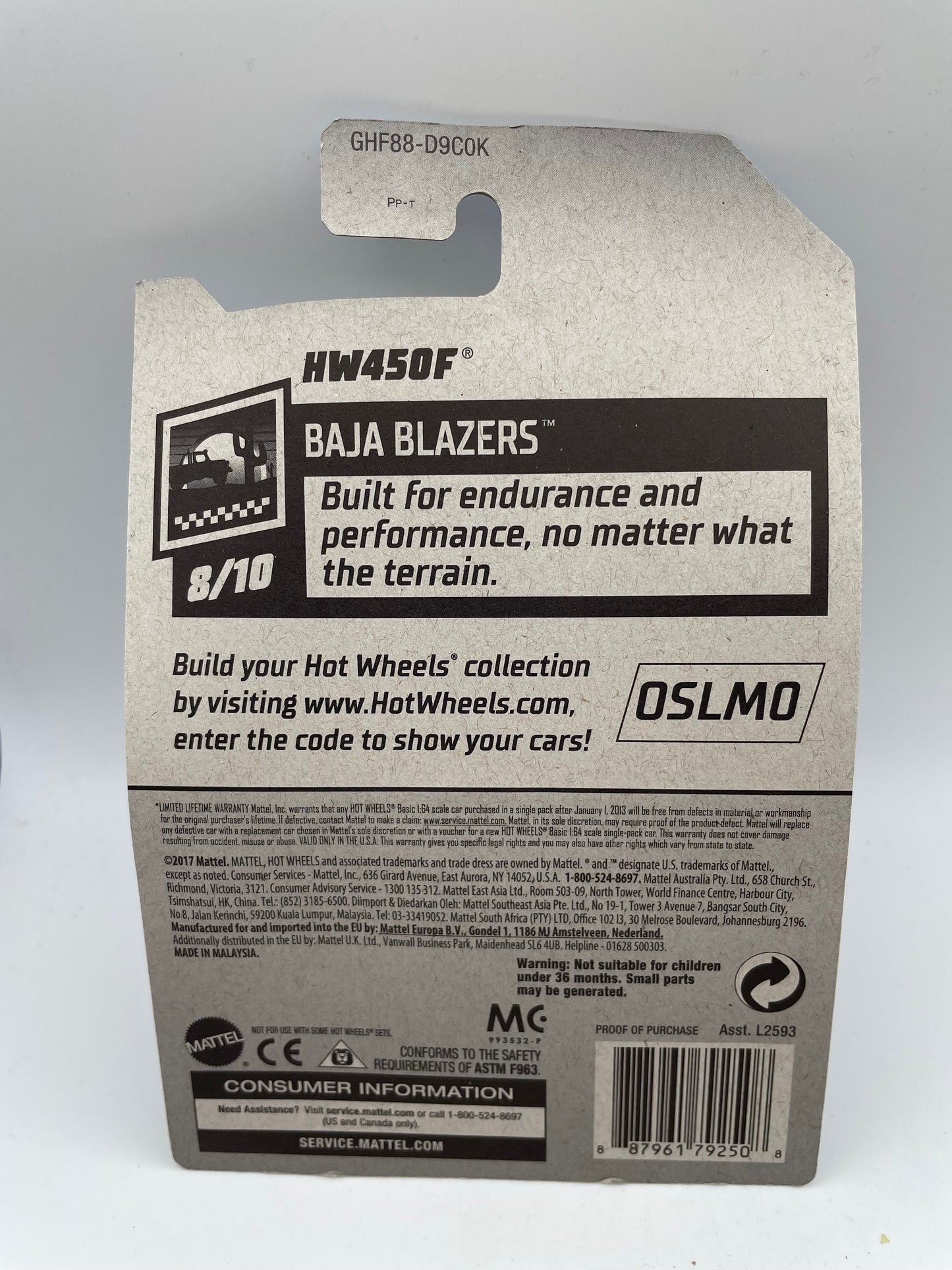 Hot Wheels - Baja Blazers - #28 8/10 HW450F Black/White 2020 #103274