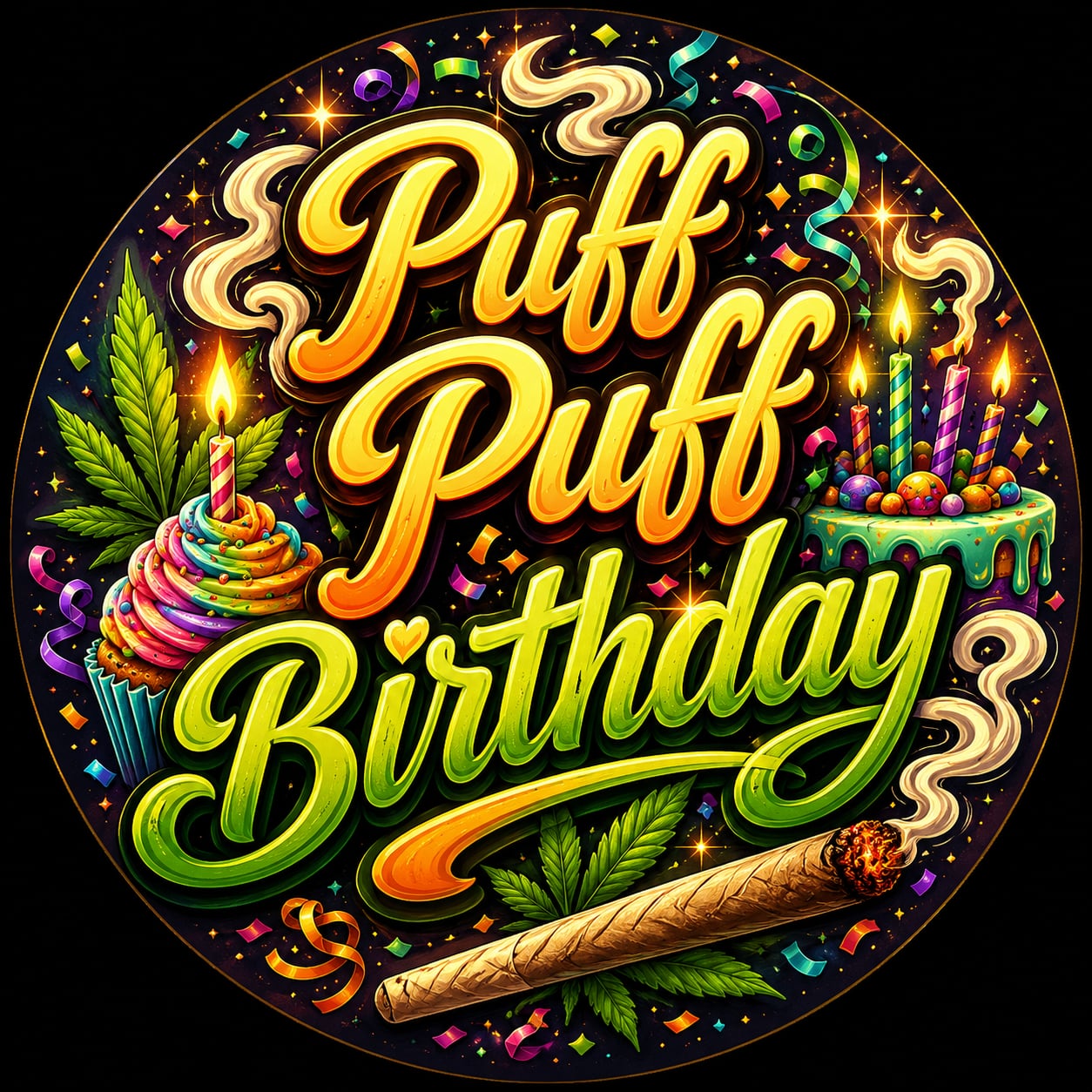 Buttons - WTHC-Radio - Puff Puff Birthday