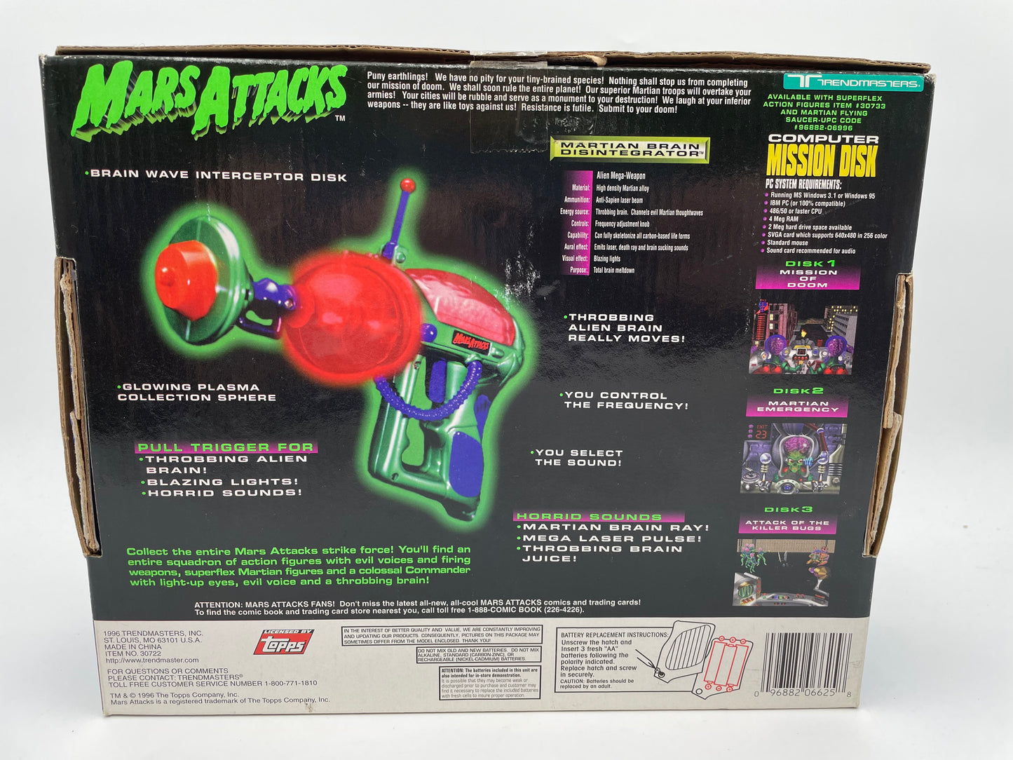 Mars Attacks! - Martian Brain Disintegrator Green 1996 #104736