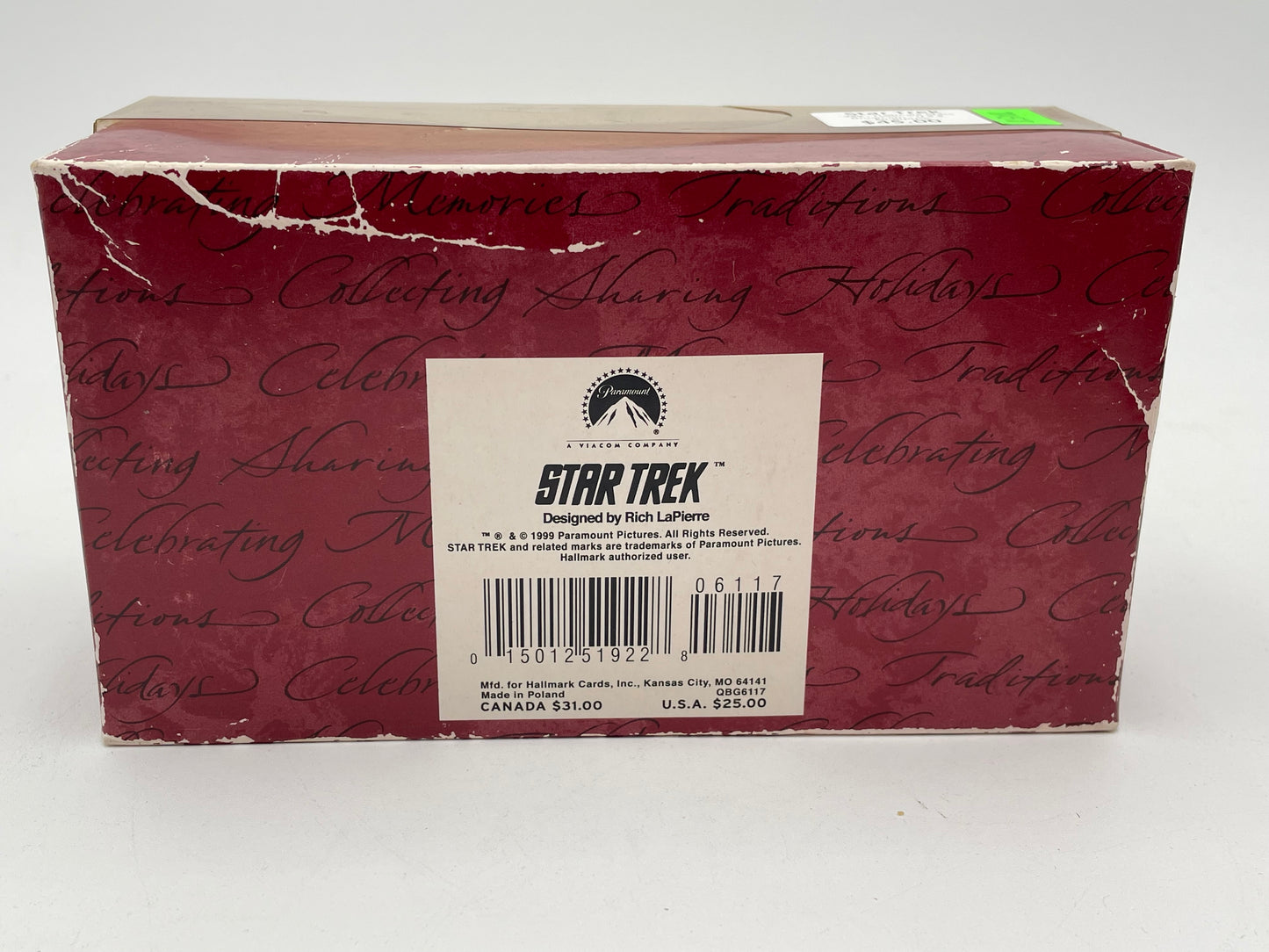 Star Trek - Hallmark Ornament - Oval Glass USS Enterprise 1999 #104518