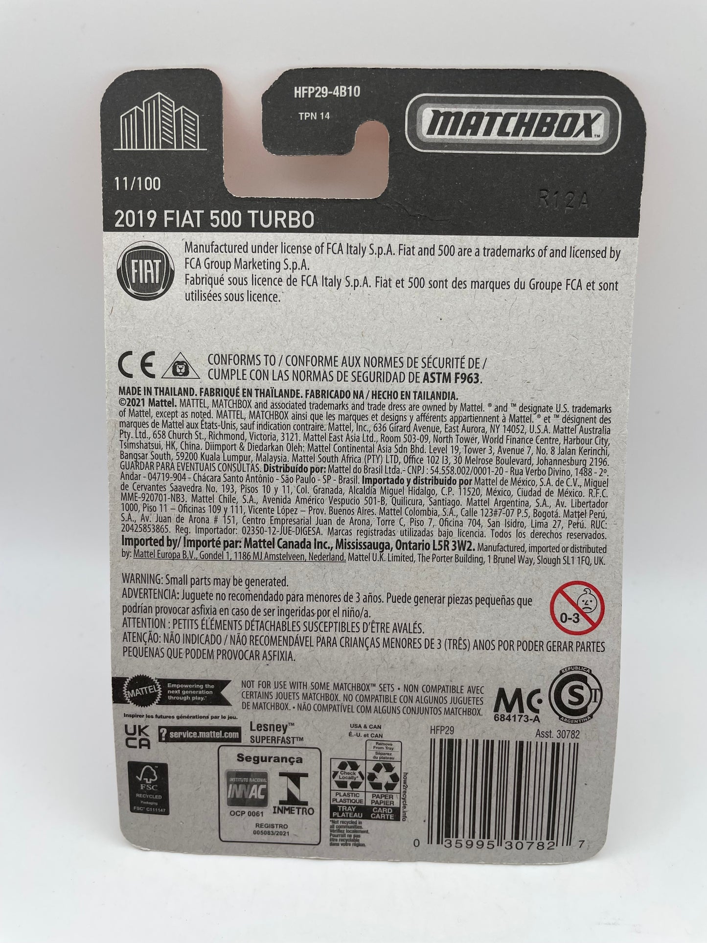 Matchbox - 2019 Fiat 500 Turbo 11/100 - 2021 #103378
