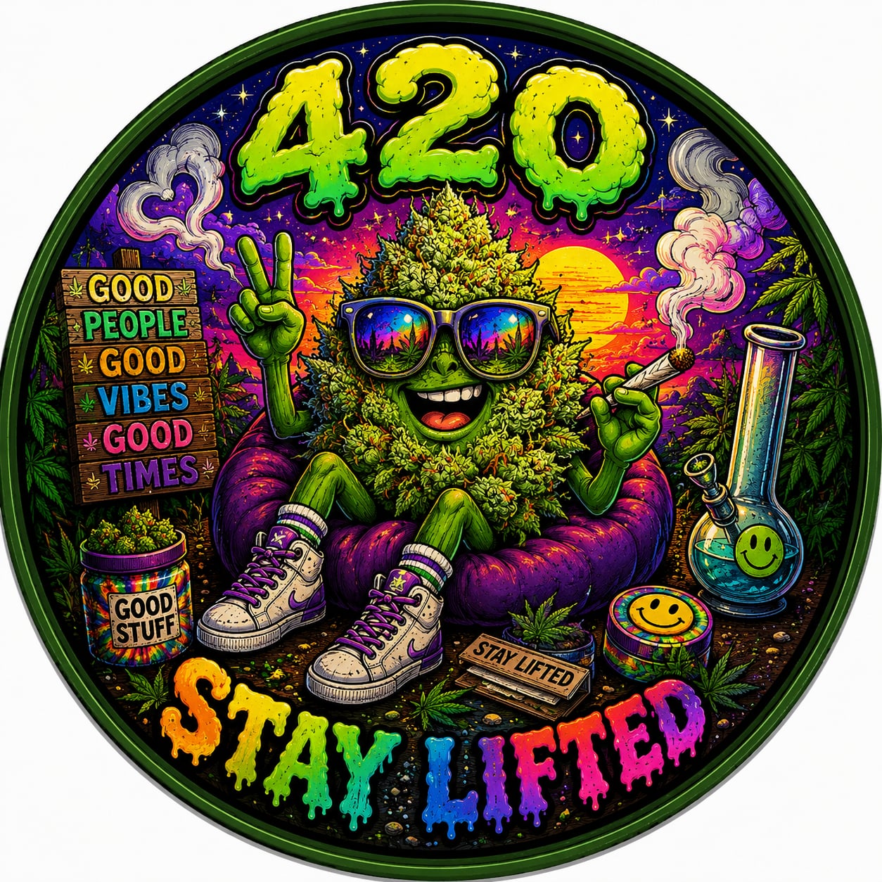 Buttons - WTHC-Radio - 420 Stay Lifted #108098