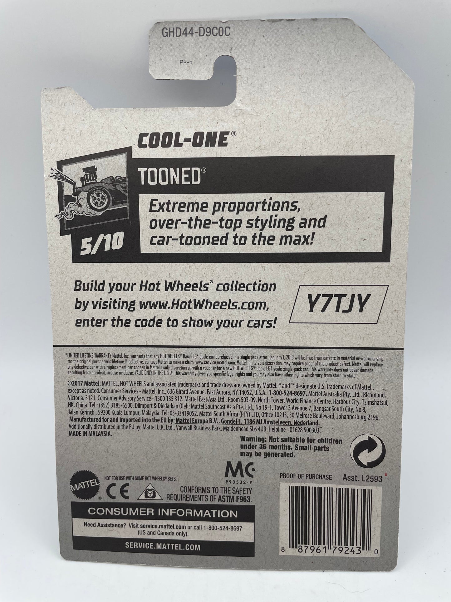 Hot Wheels - Tooned #38 5/10 Cool One White 2020 #103159