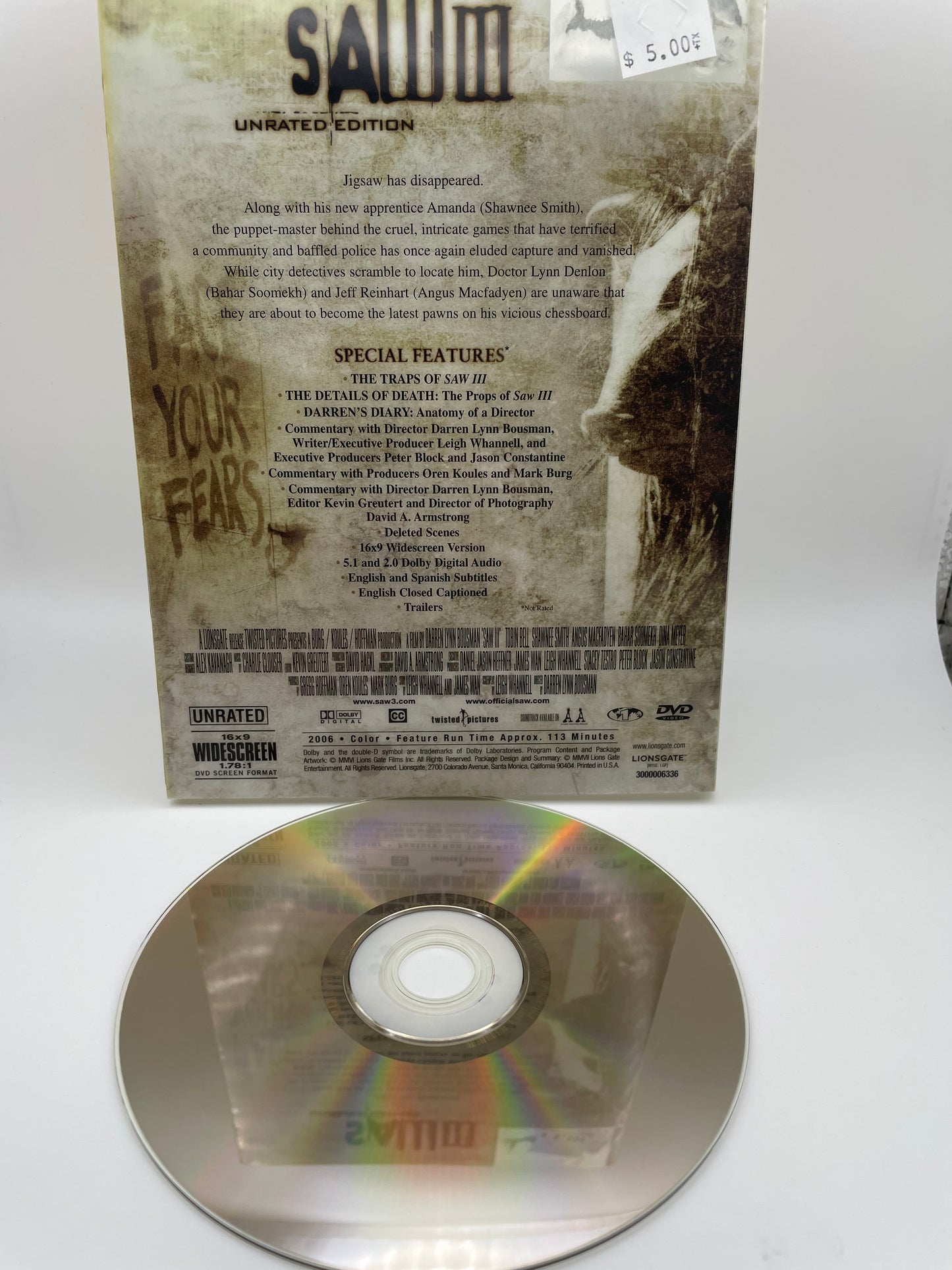 Dvd - Saw III 2006 #100512