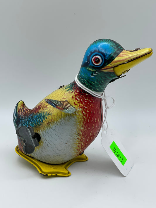 Tin Japanese Wind-up Vintage Toy Duck #101811