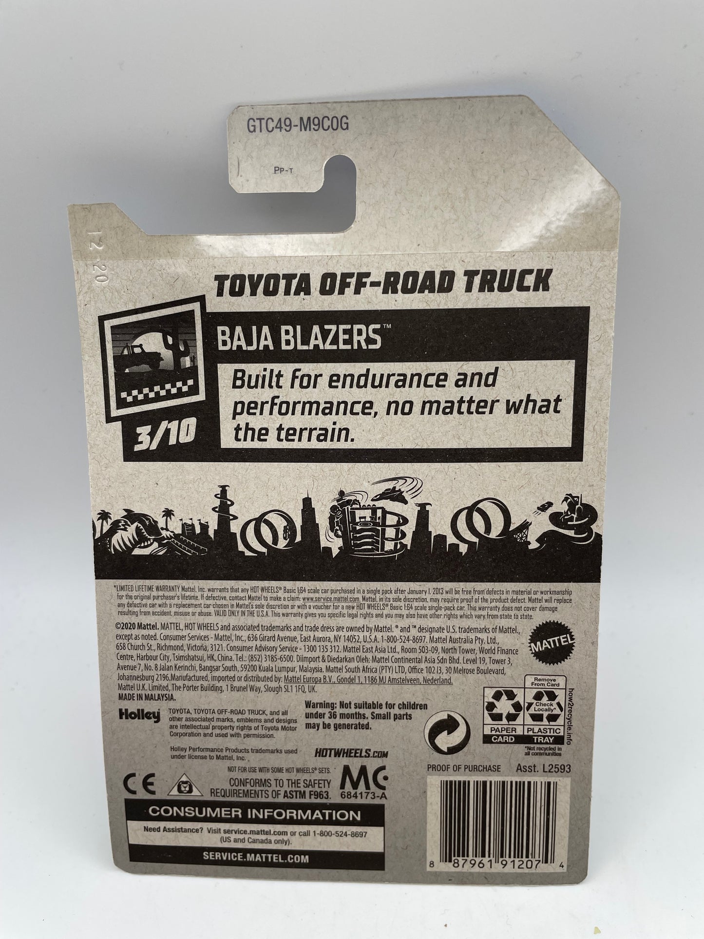 Hot Wheels - Baja Blazers - #4 3/10 Toyota Off Road Truck Red 2021 #103273