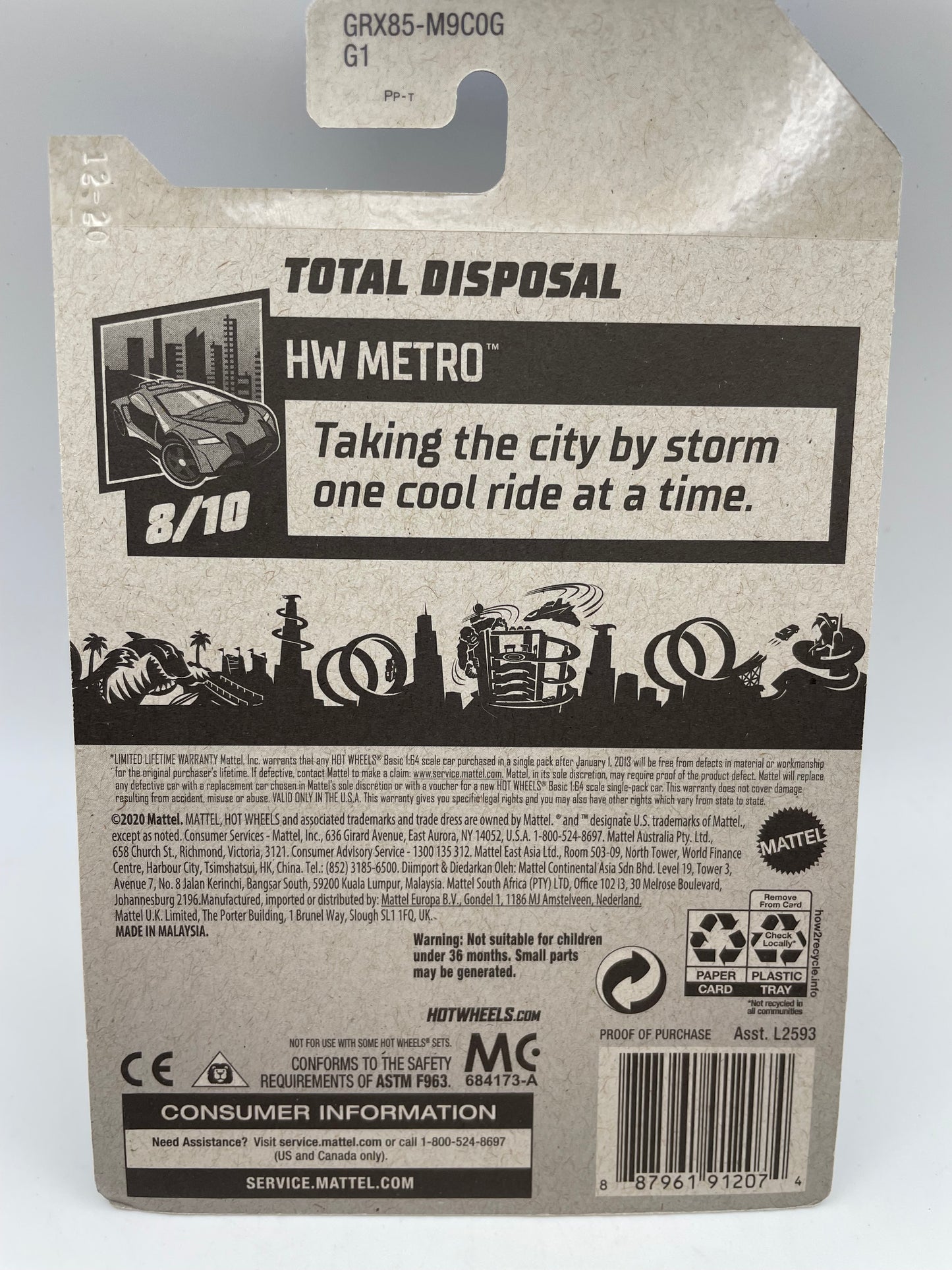 Hot Wheels - Metro #139 8/10 Total Disposal Green 2021 #103138